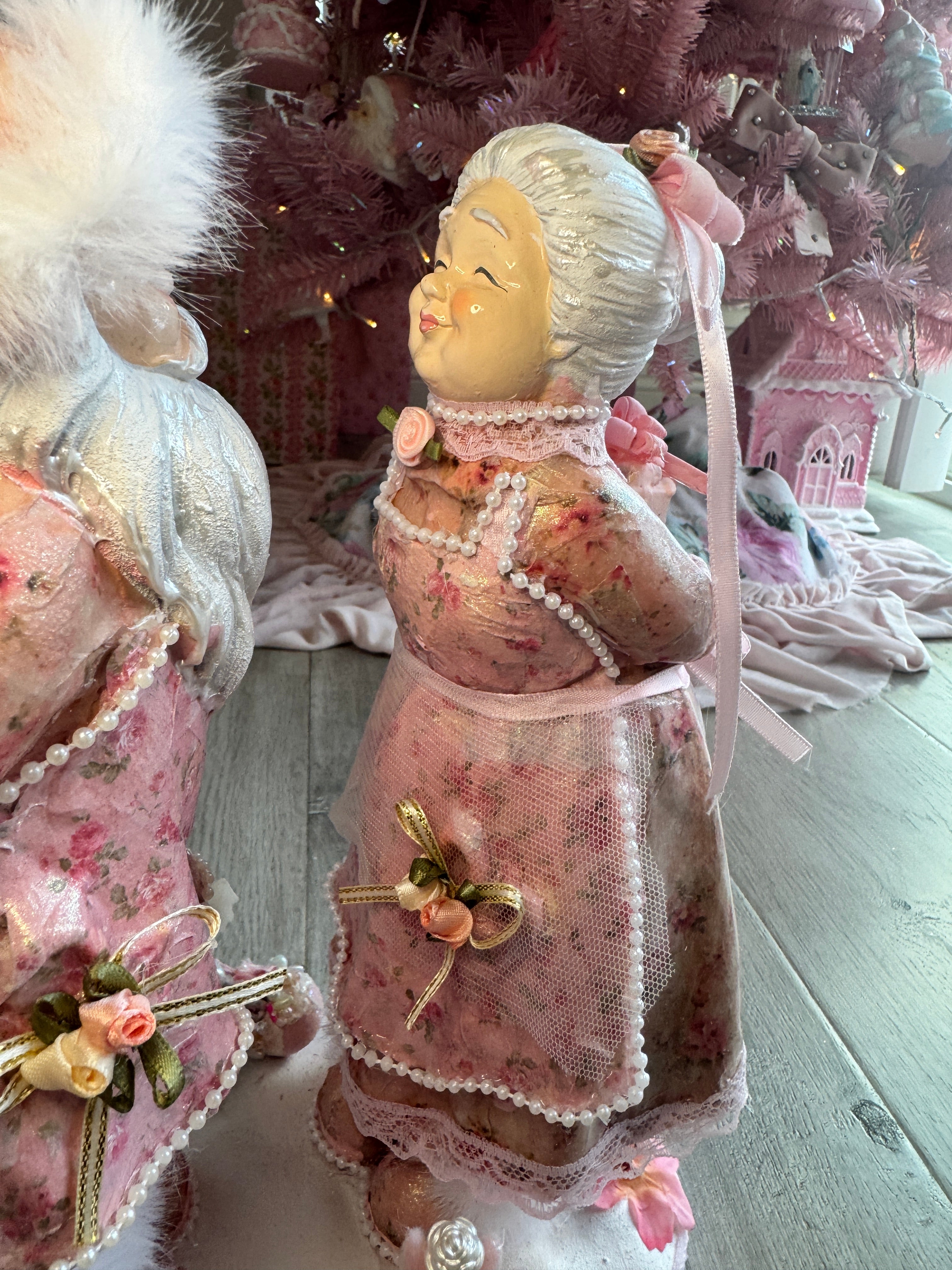 Pink Mr and Mrs Claus Special Edition Figurine