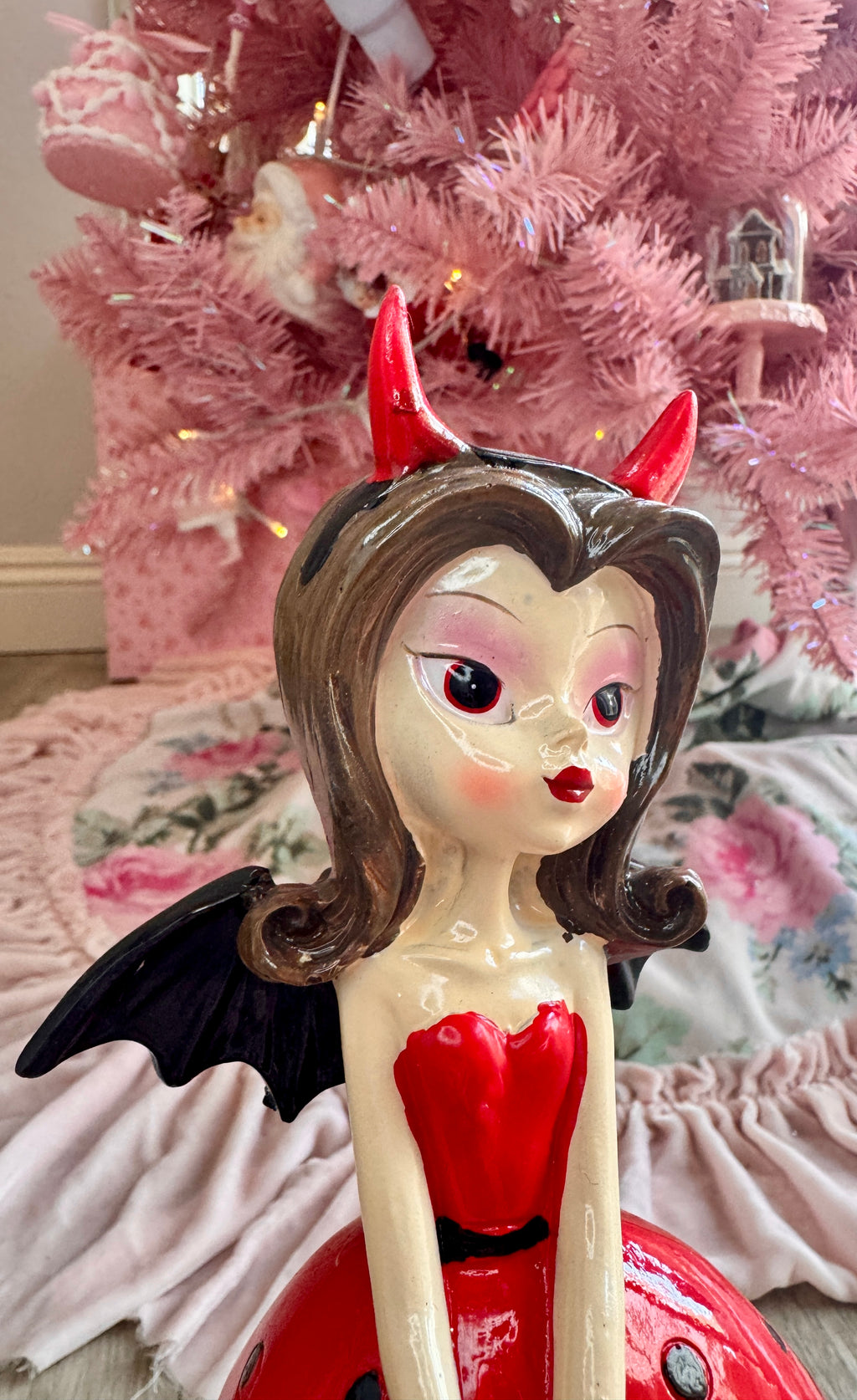 Halloween Girl with bat wings figurine
