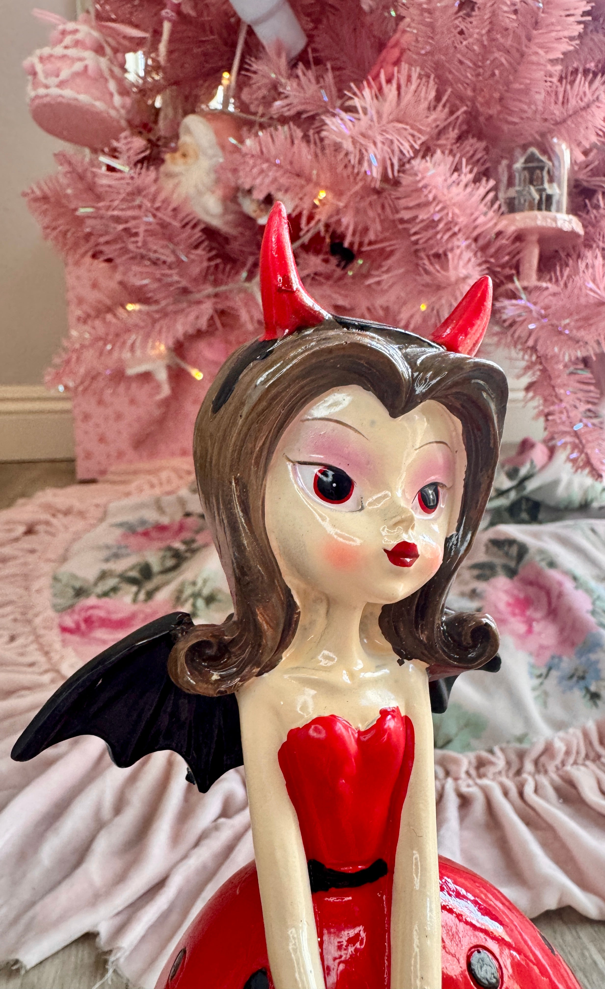 Halloween Girl with bat wings figurine