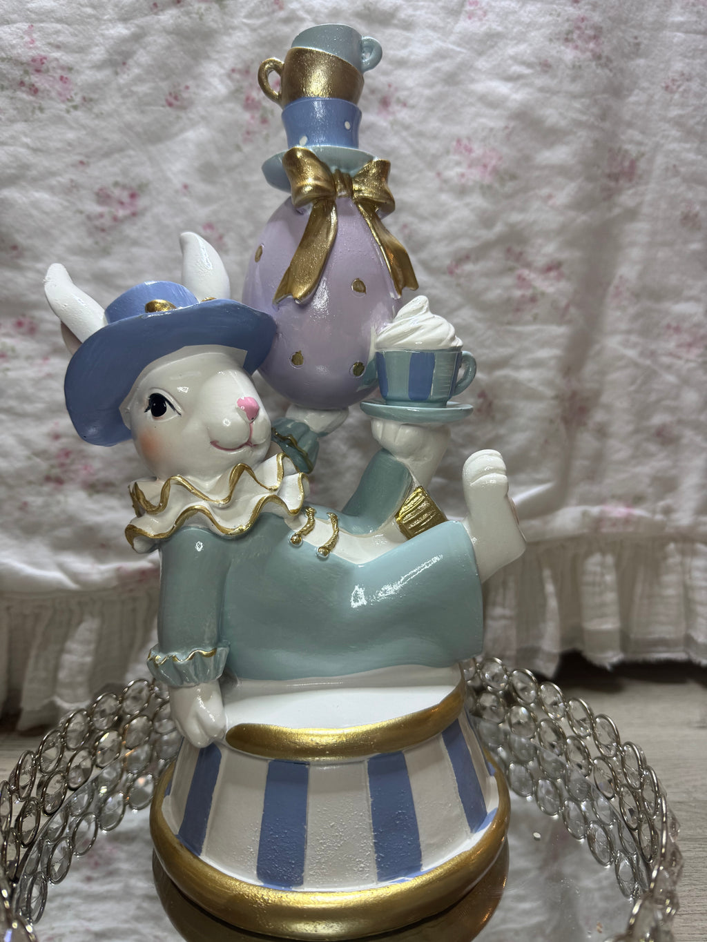 Pastel Bunny seating with teacups and bow