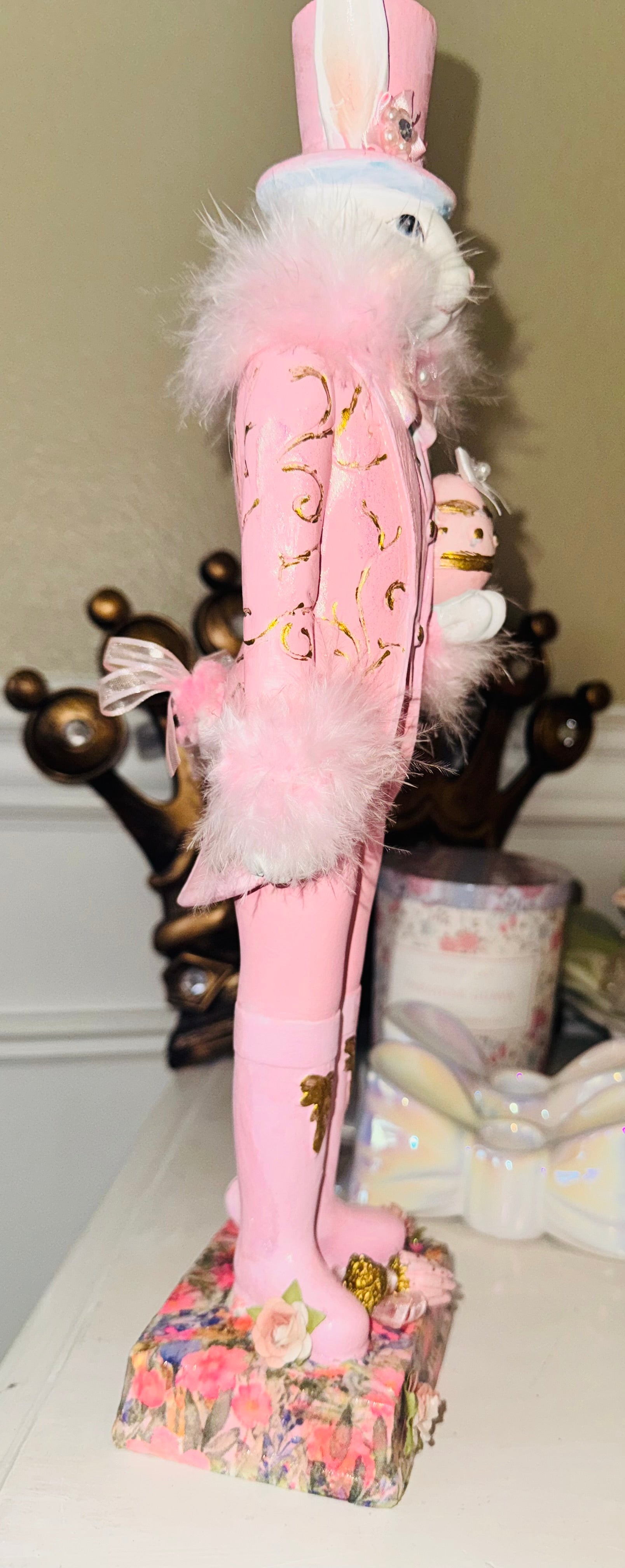 Pink Bunny Figurine