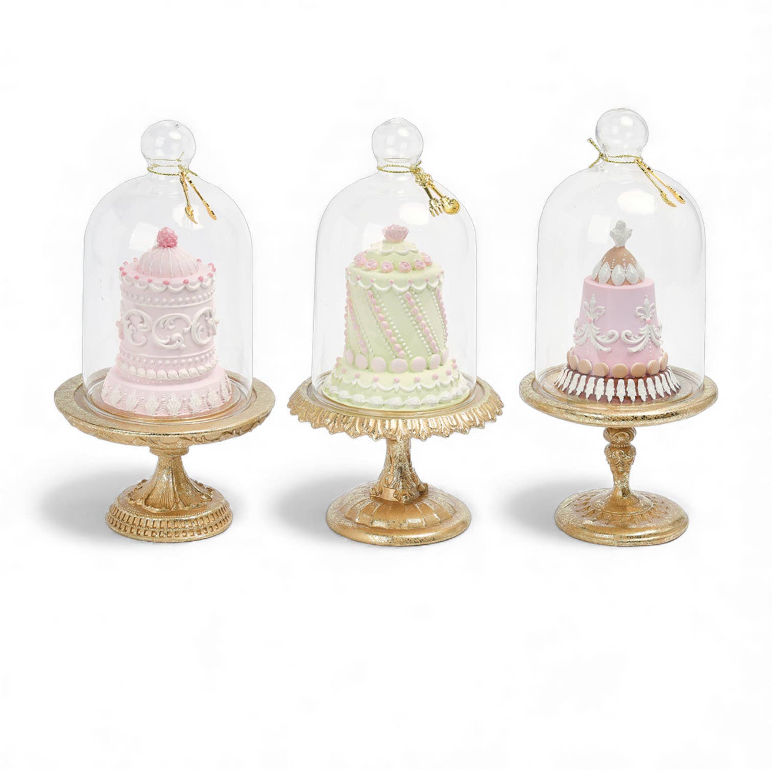 3 Asst Patisserie Cakes in Glass Cloche Min/3: Le Patisserie