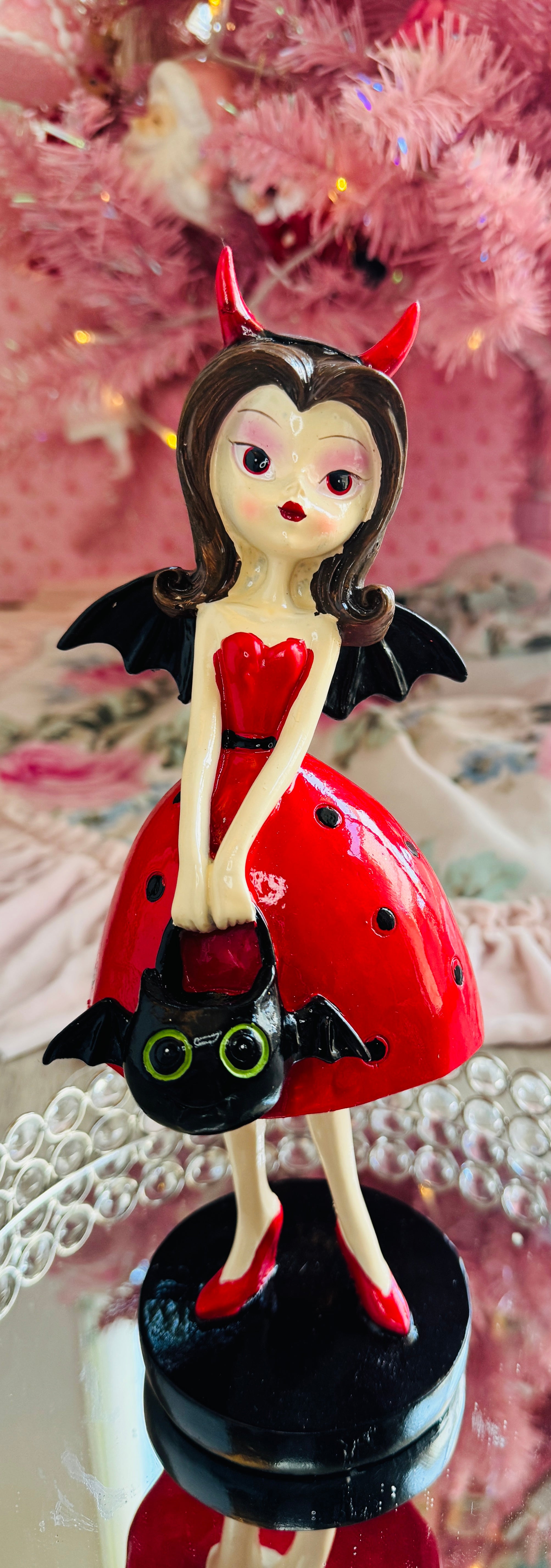 Halloween Girl with bat wings figurine