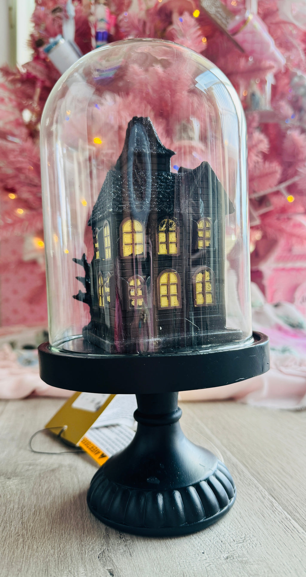 LED Halloween House on cloche