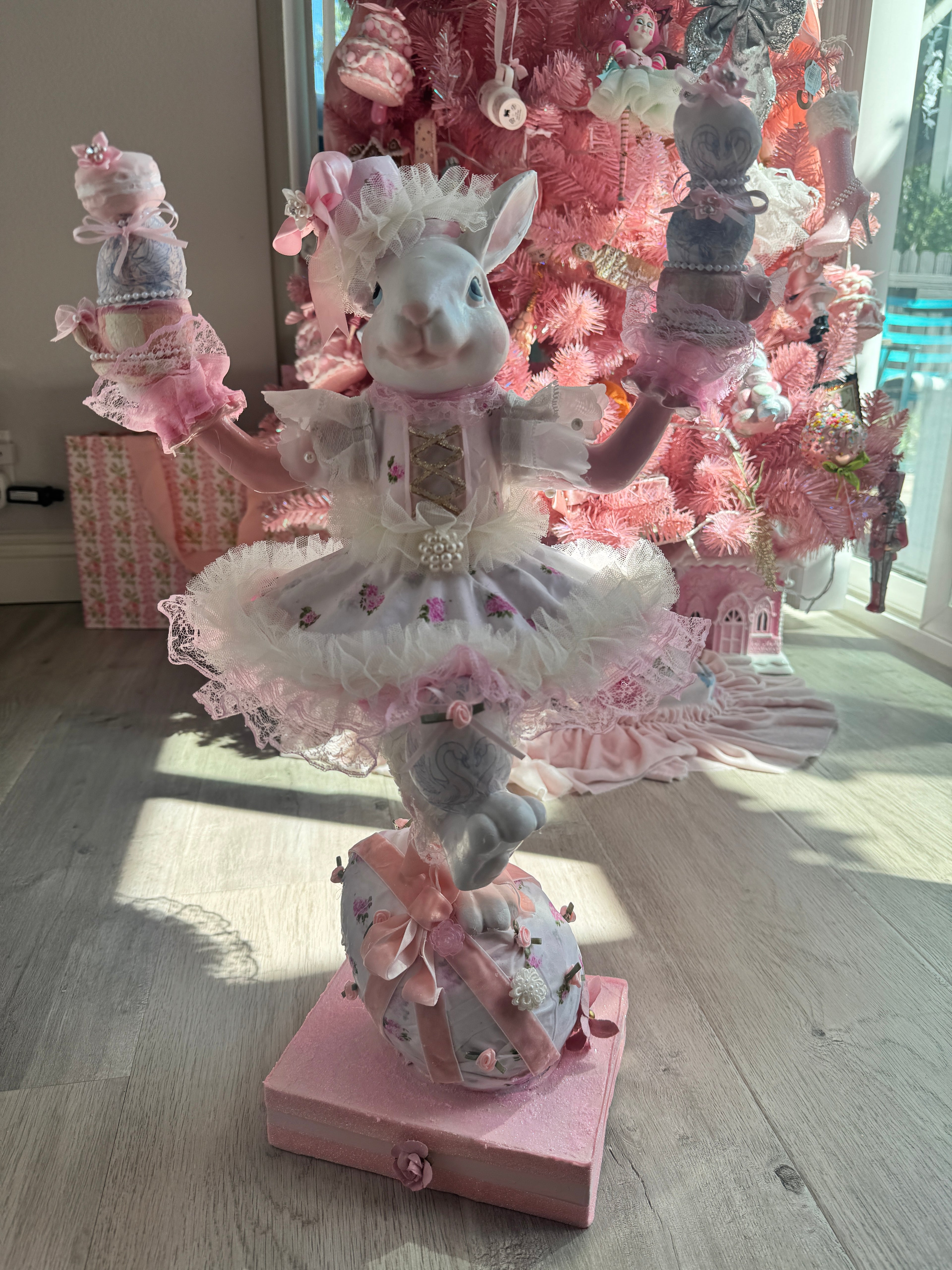 Bespoke Pink Bunny with eggs