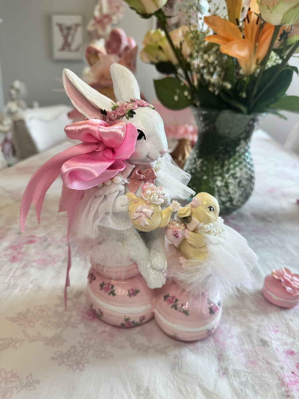 Tea Time Bunny on Macaroon