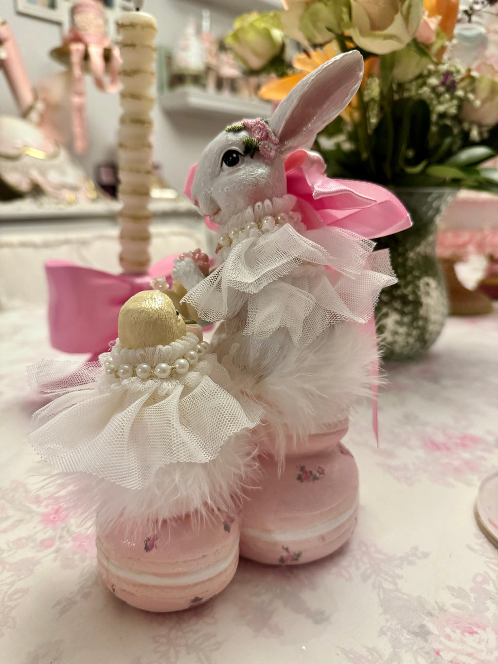 Tea Time Bunny on Macaroon