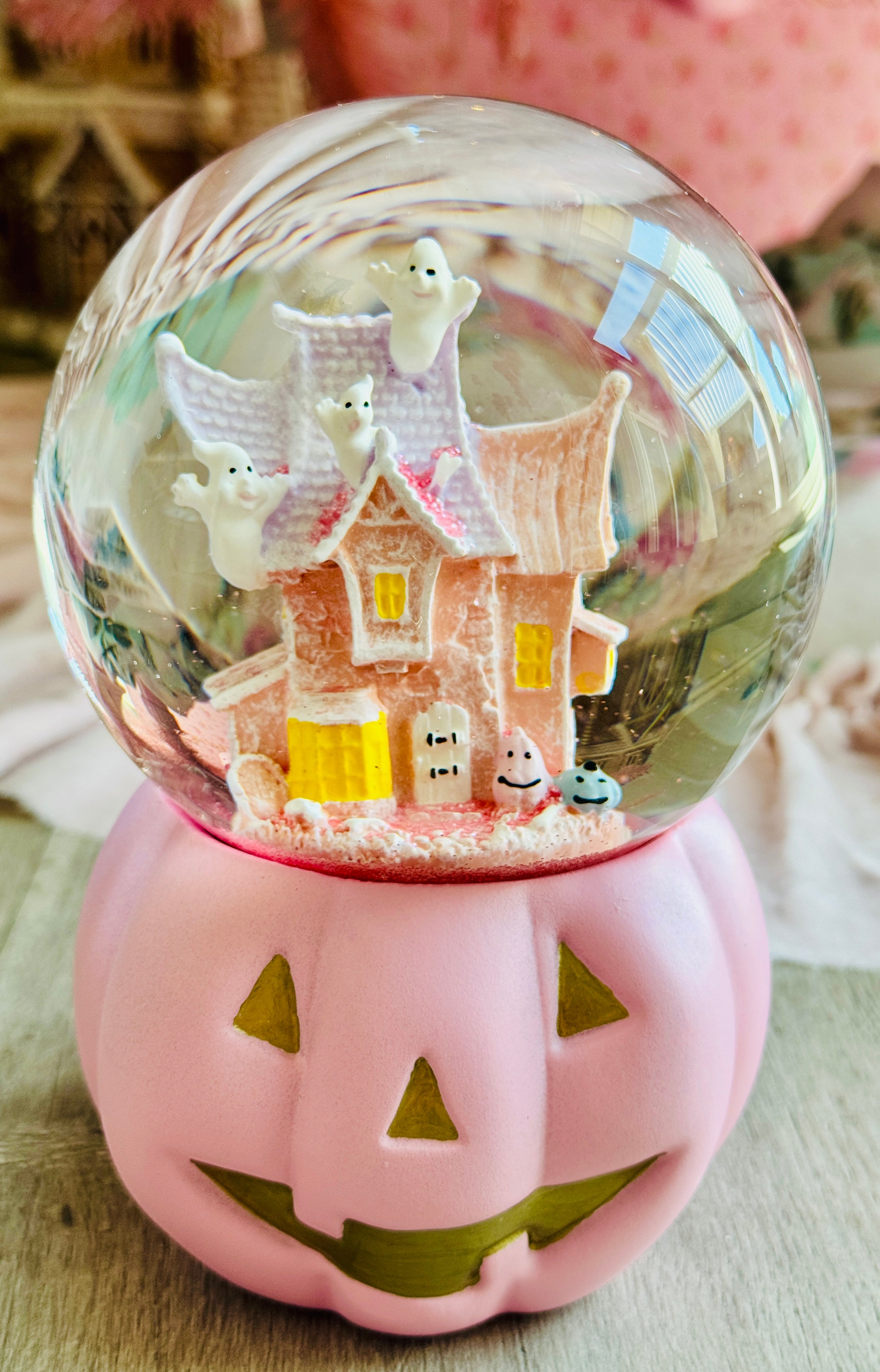 Pink Halloween Waterglobe