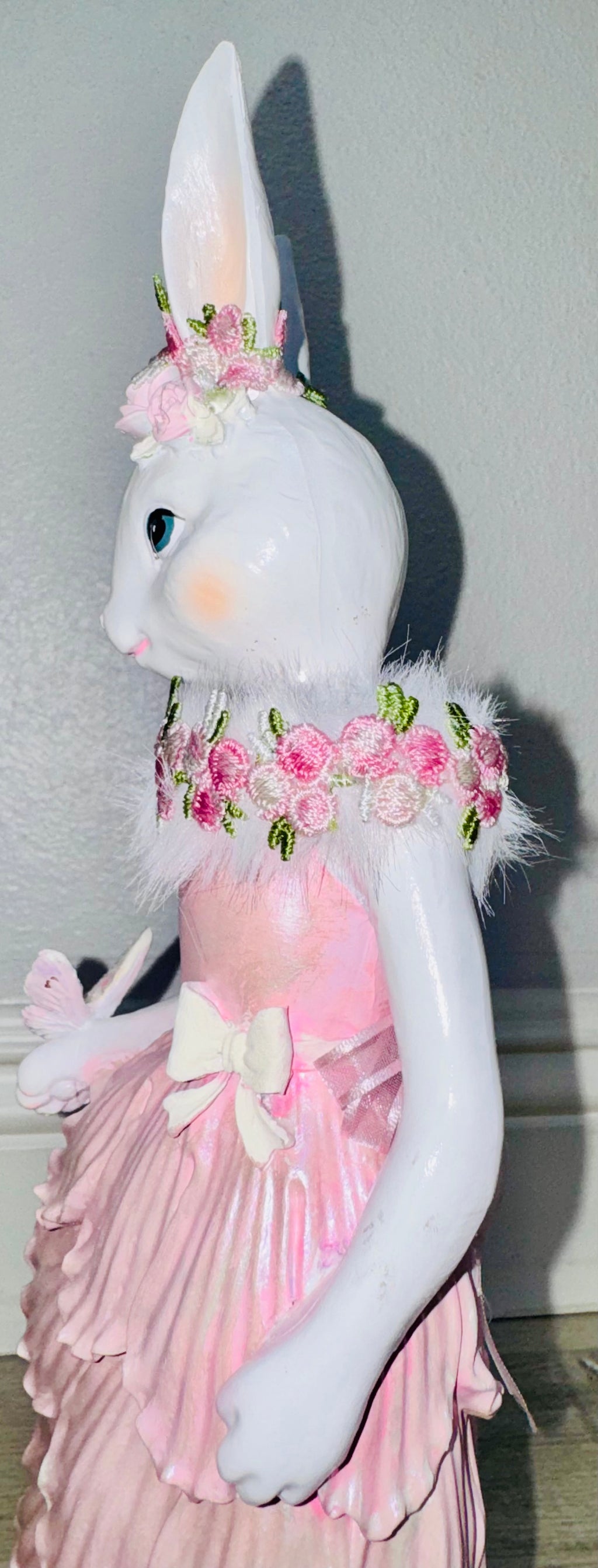 Pink Bunny Easter Figurine