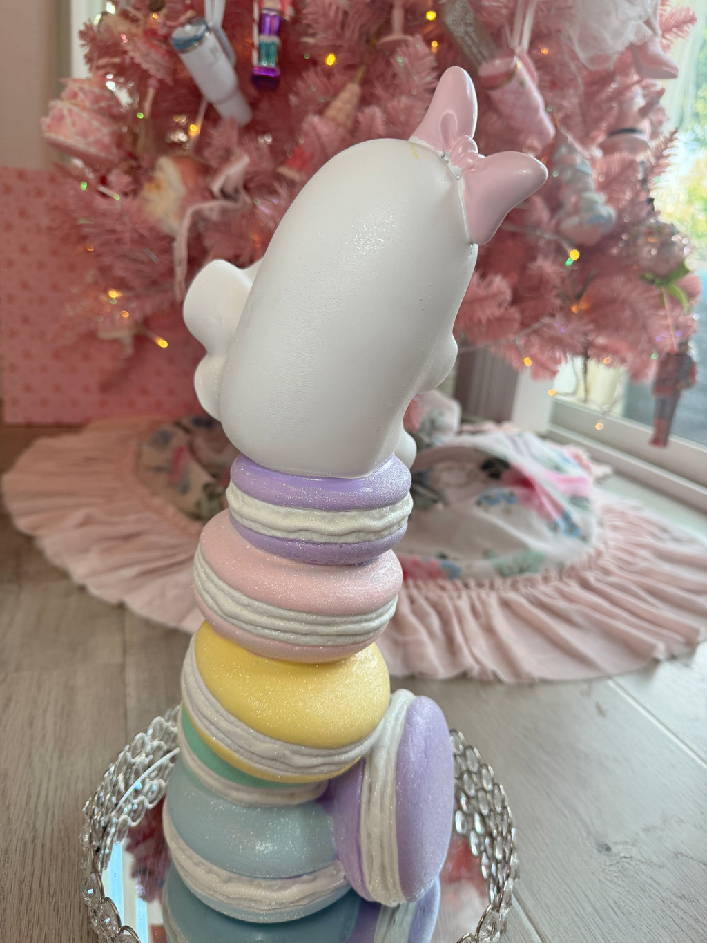 Halloween ghost on multicolor macarons