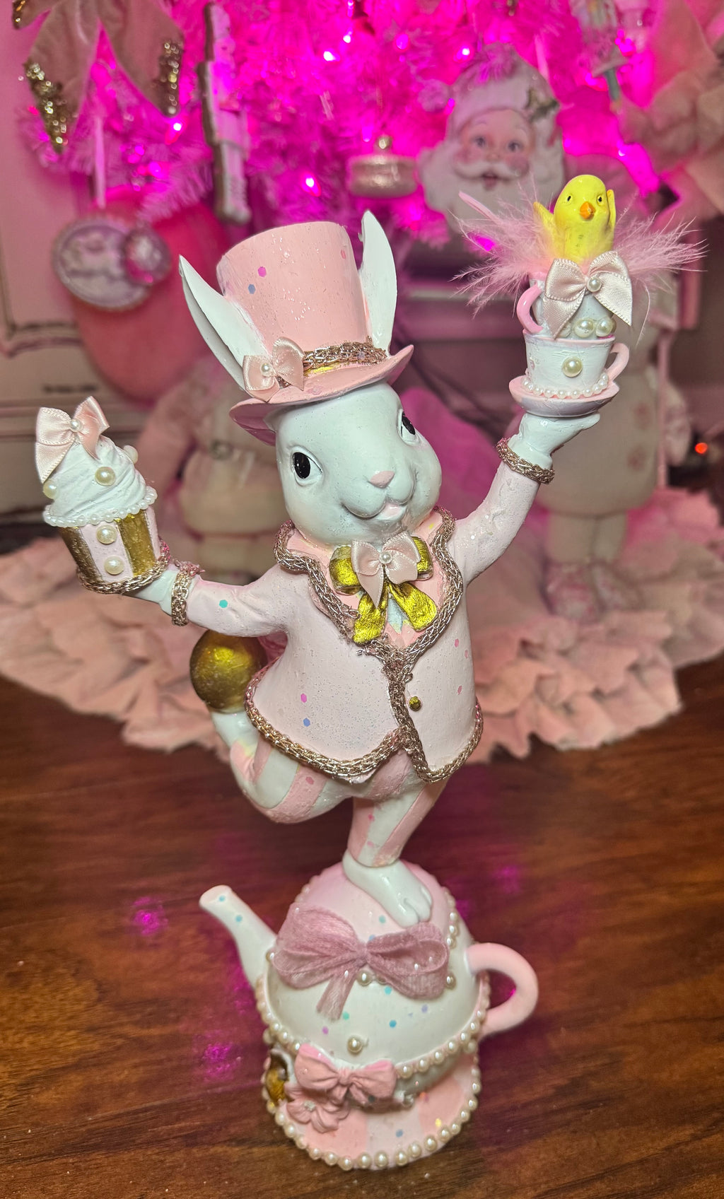 Custom Pink Bunny on Teapot