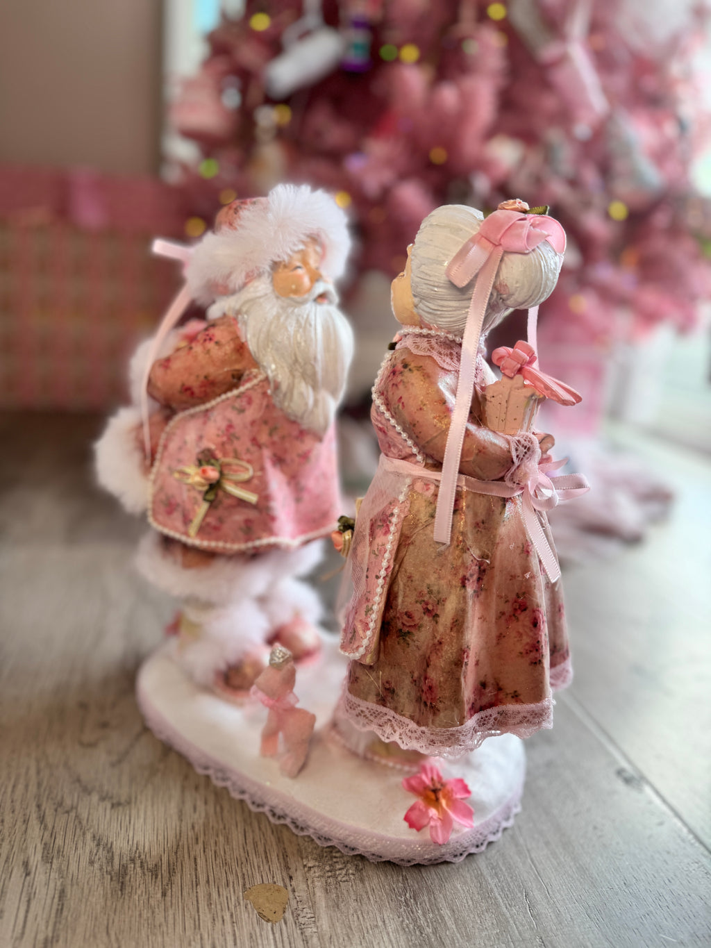 Pink Mr and Mrs Claus Special Edition Figurine