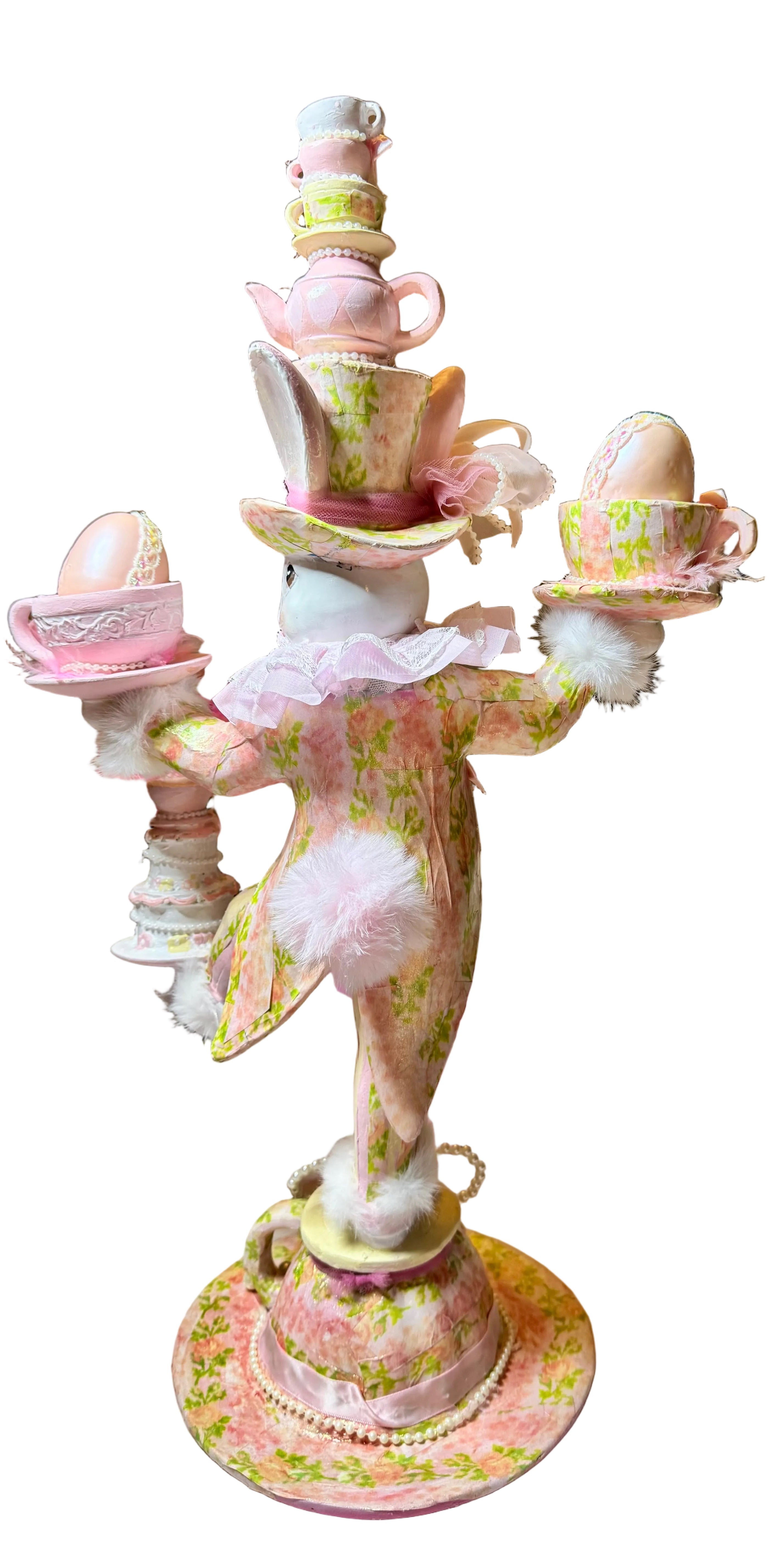 Unique Bespoke Bunny juggling cups and teapot