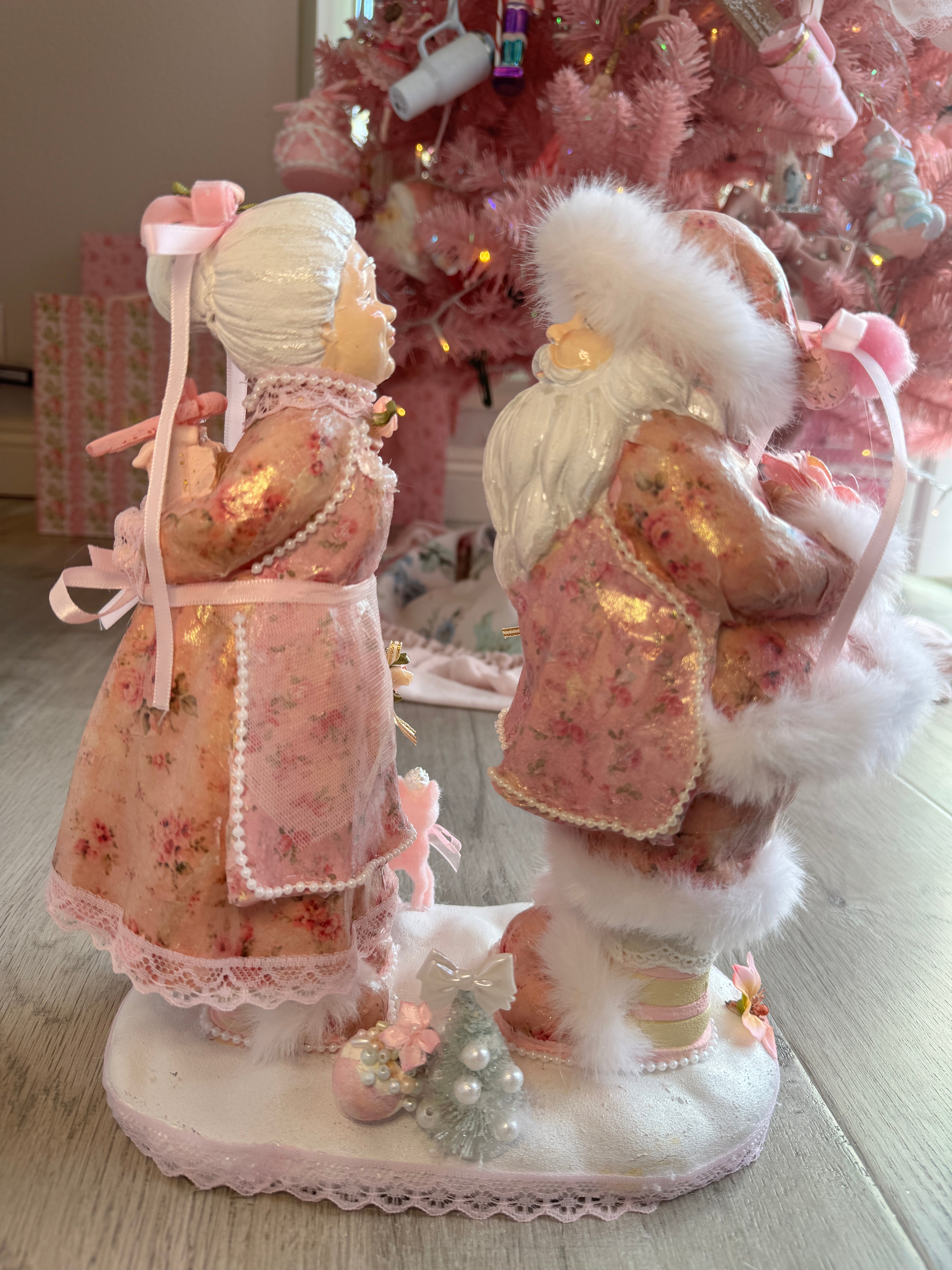 Pink Mr and Mrs Claus Special Edition Figurine