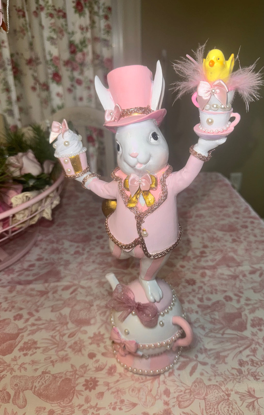 Custom Pink Bunny on Teapot
