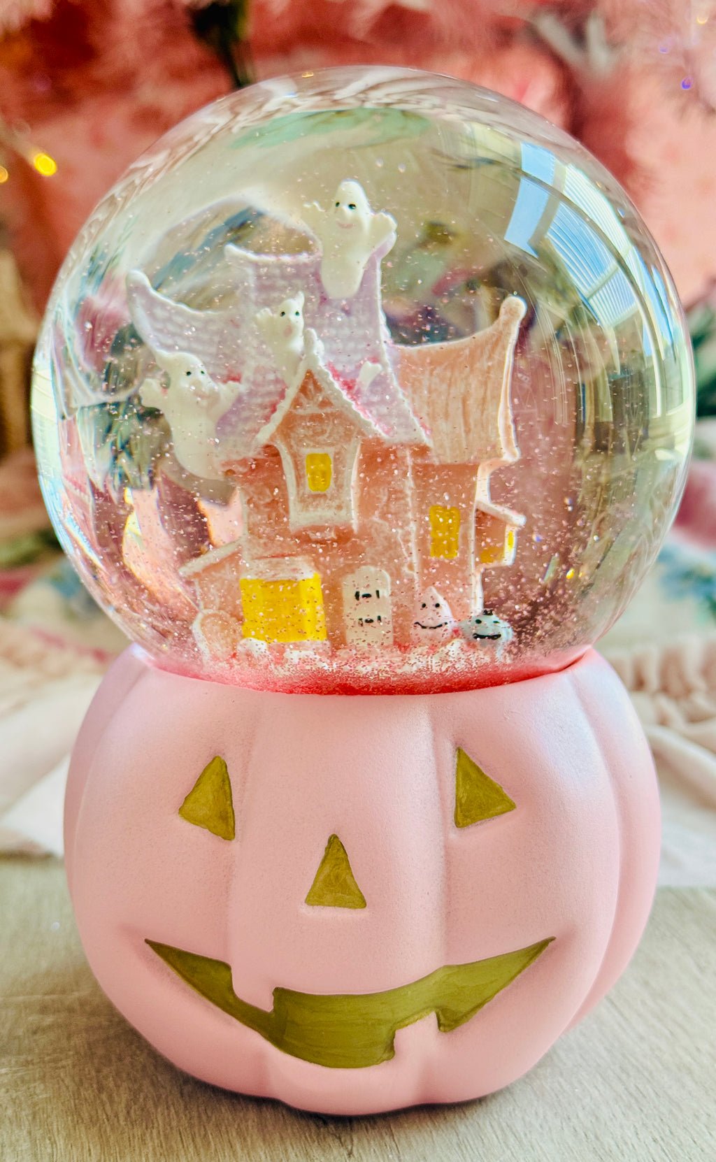 Pink Halloween Waterglobe