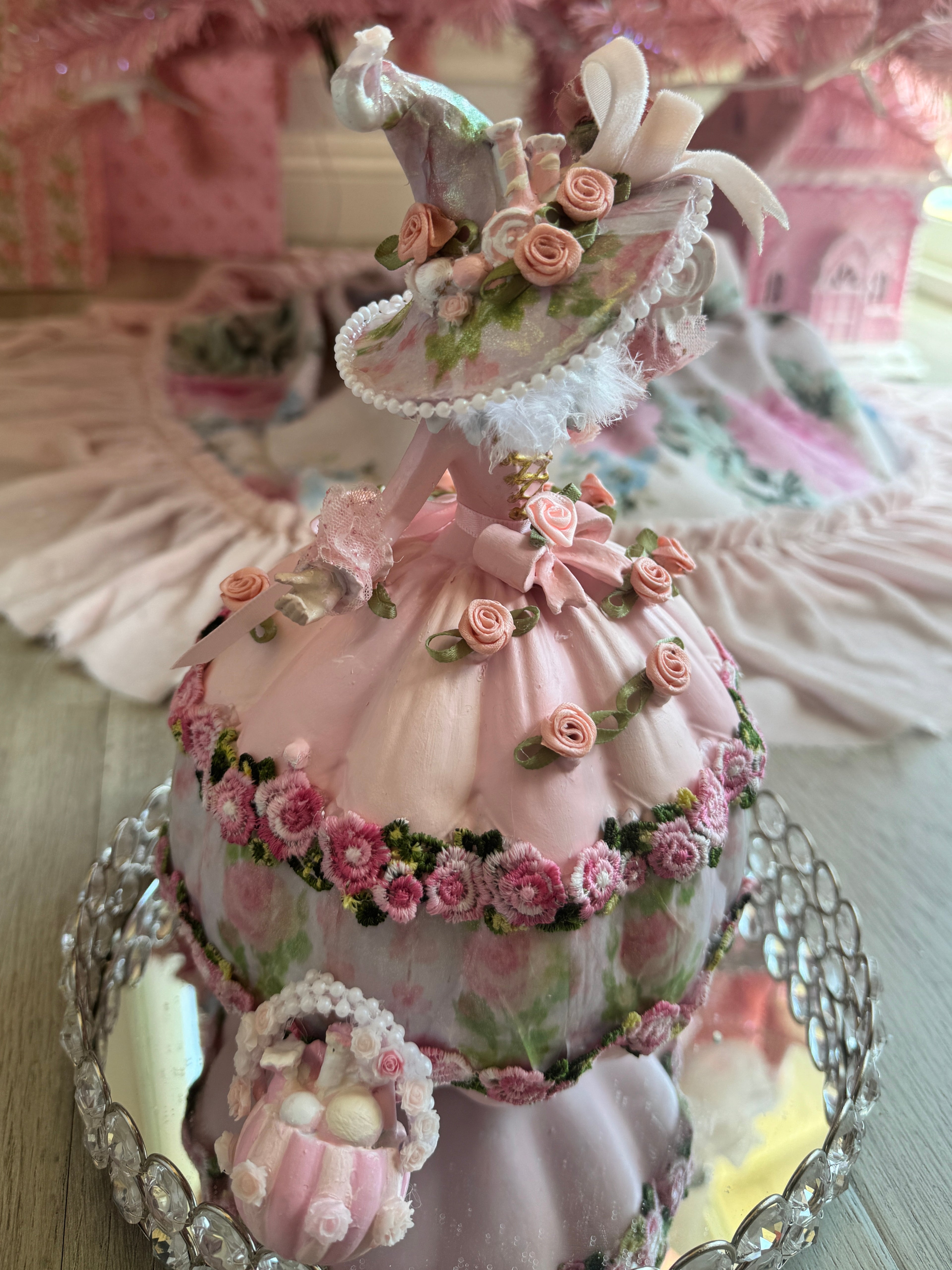 Pink Halloween witch with puffy dress- LISTING IS RESERVED