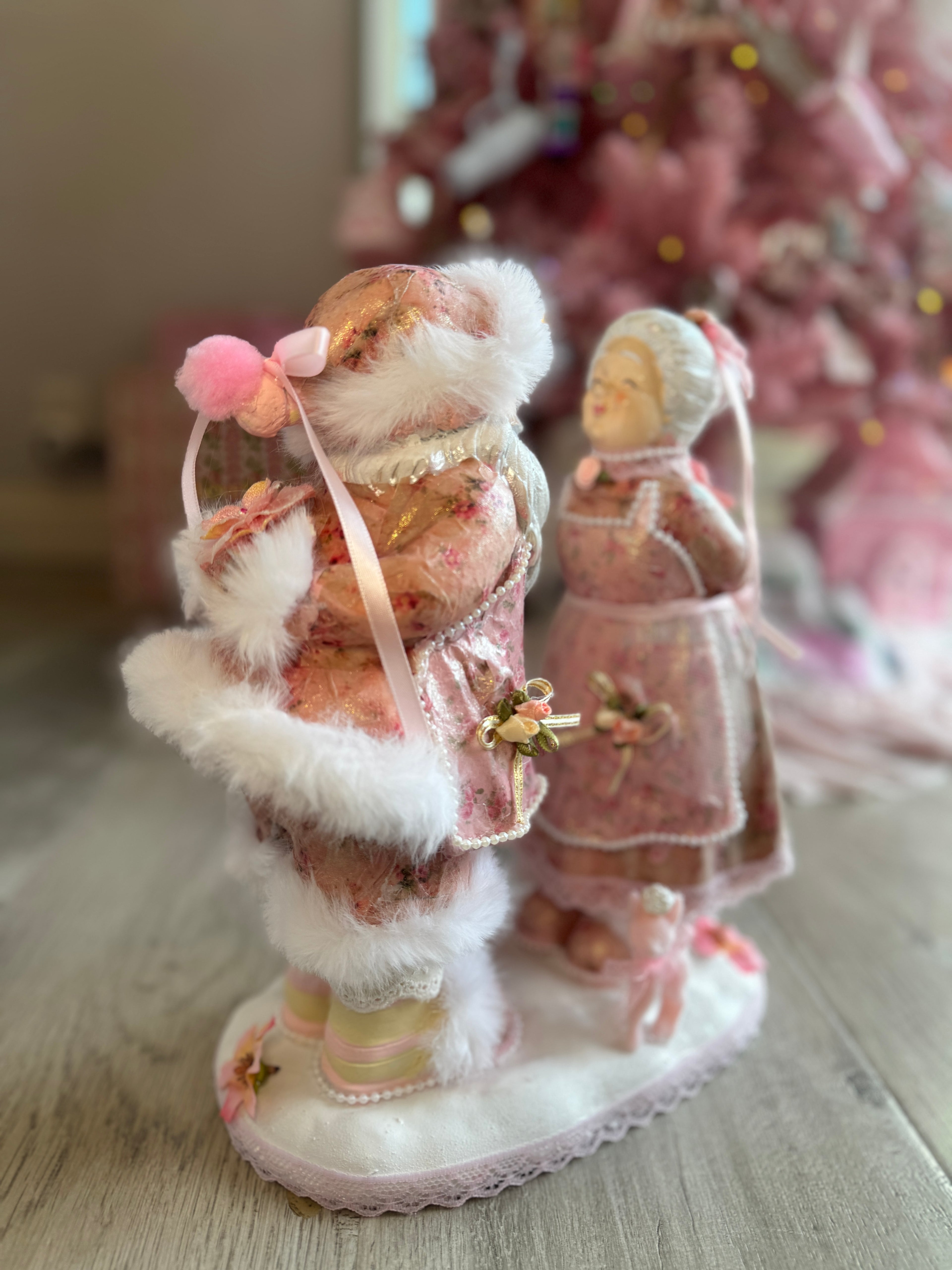 Pink Mr and Mrs Claus Special Edition Figurine