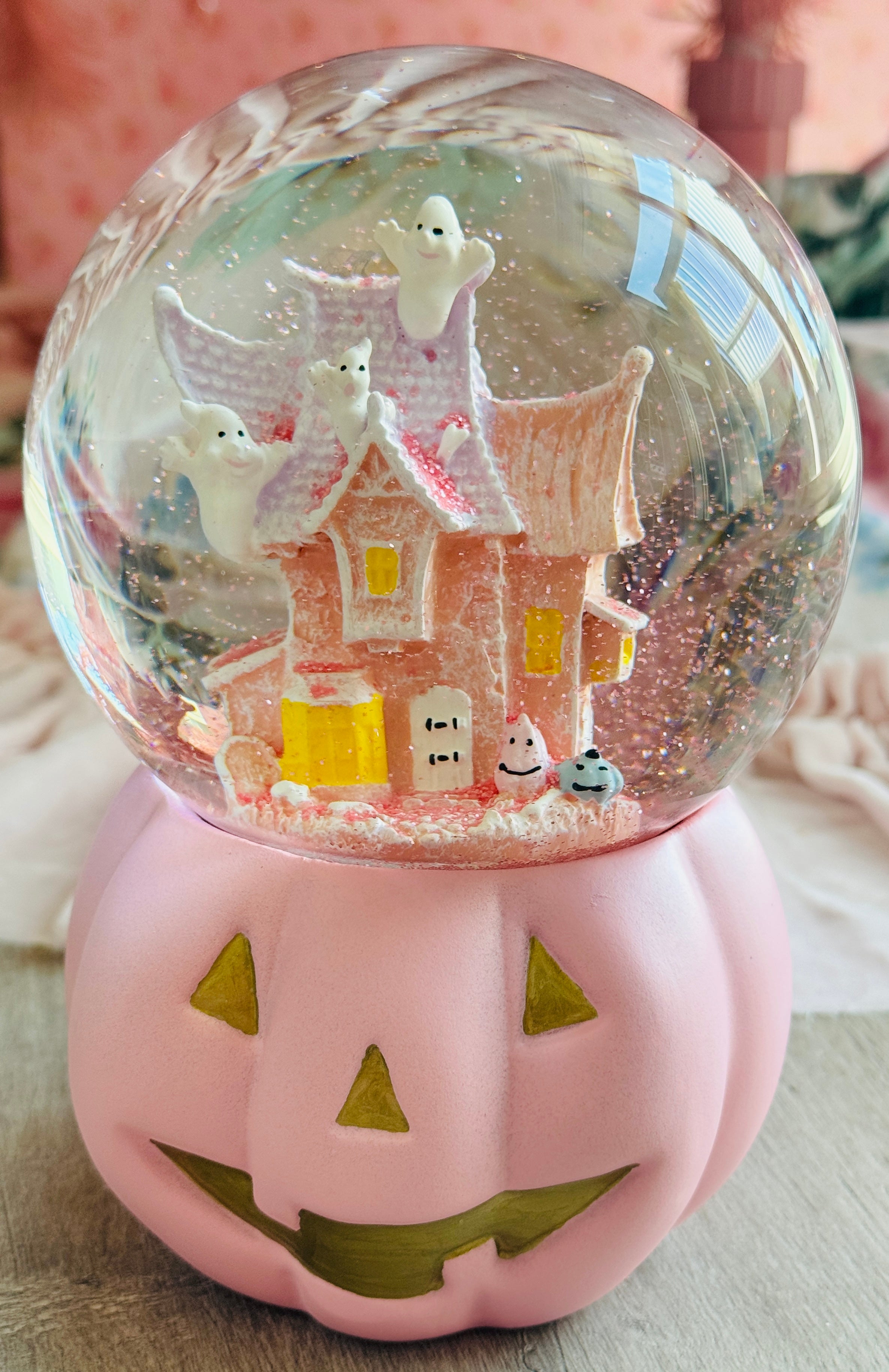 Pink Halloween Waterglobe