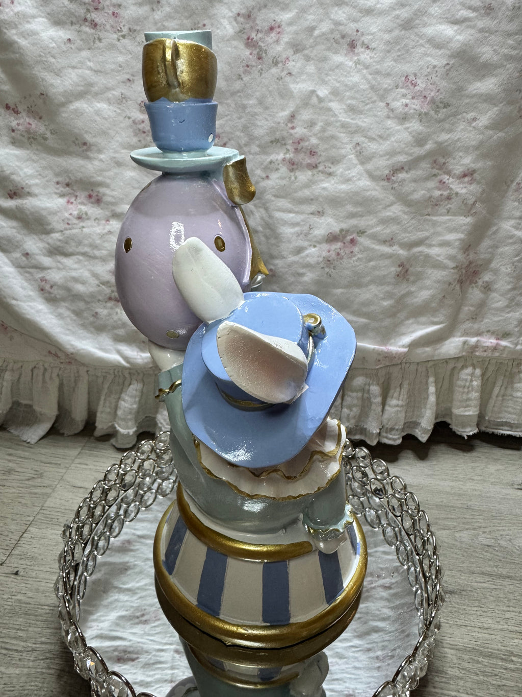 Pastel Bunny seating with teacups and bow
