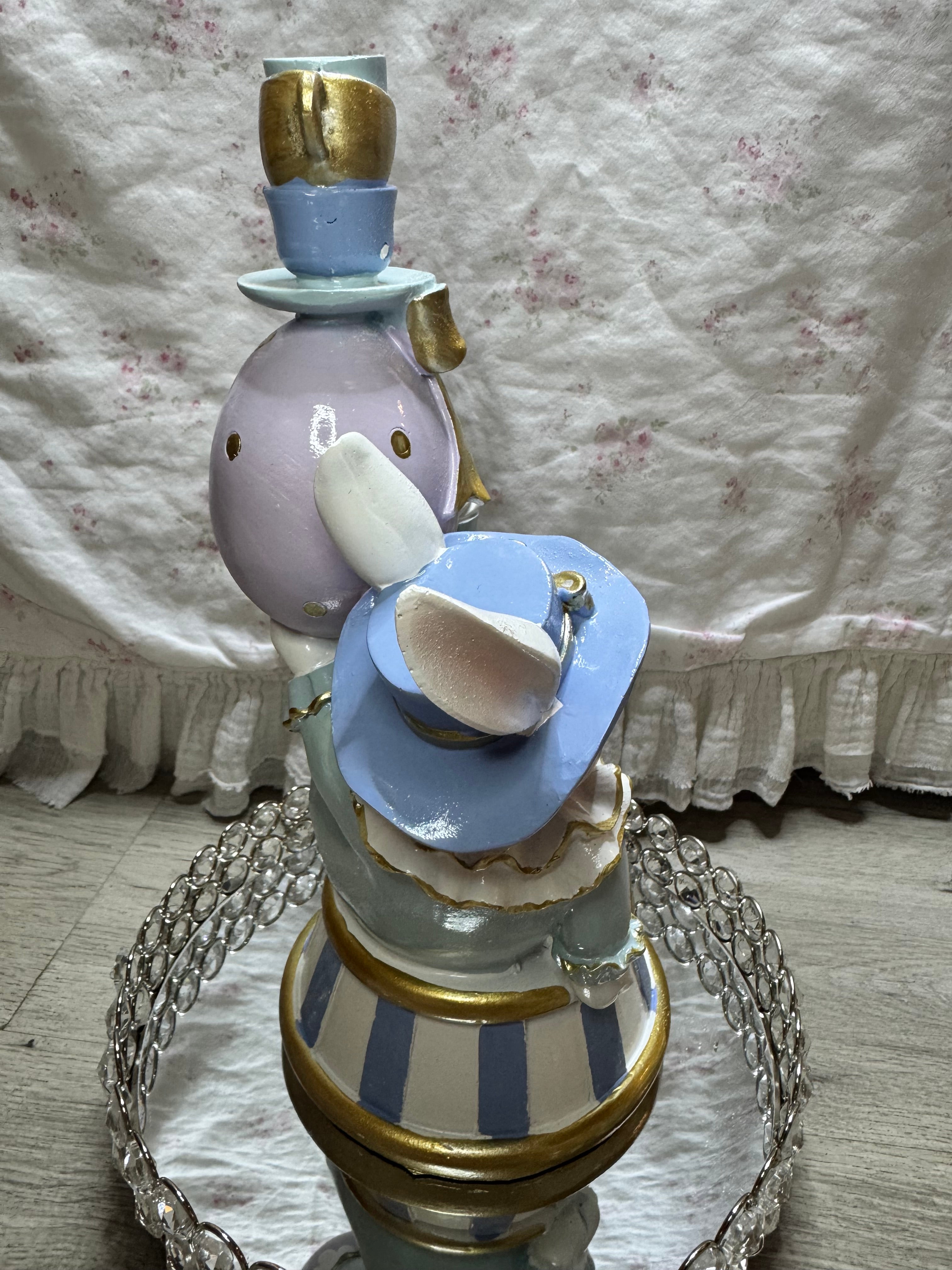 Pastel Bunny seating with teacups and bow