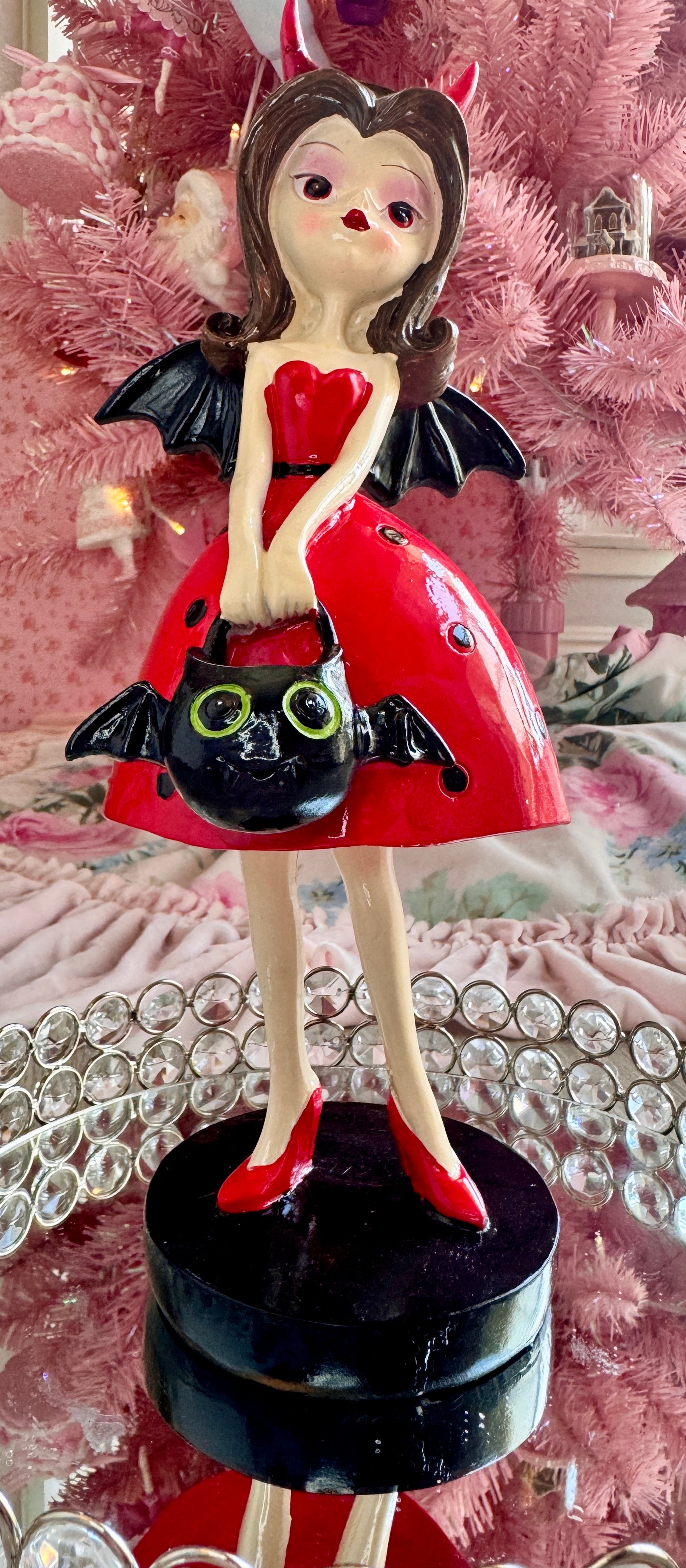 Halloween Girl with bat wings figurine