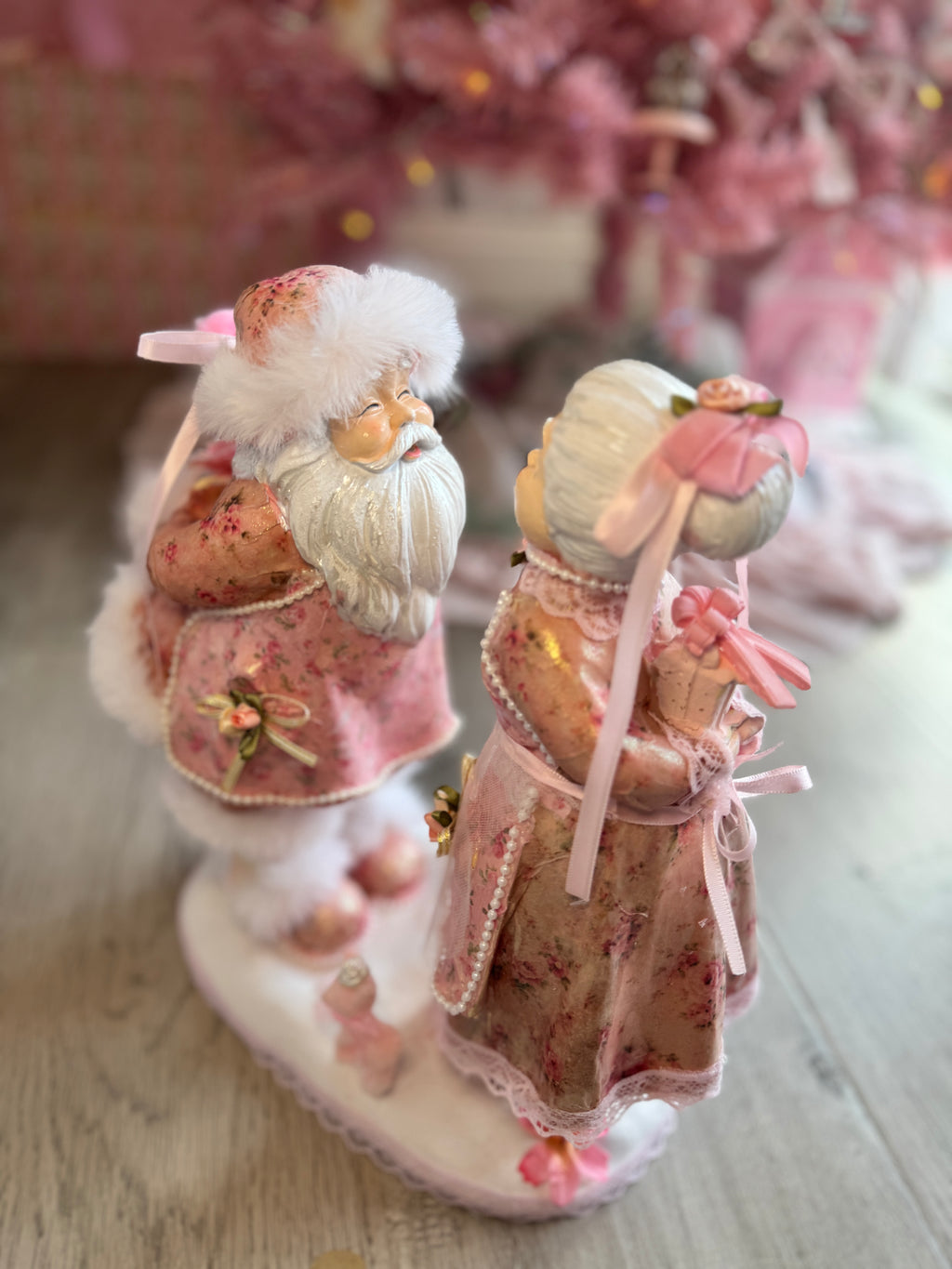 Pink Mr and Mrs Claus Special Edition Figurine