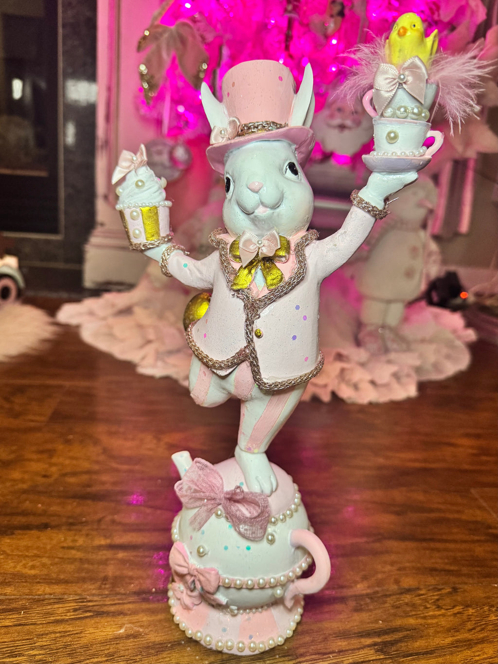 Custom Pink Bunny on Teapot