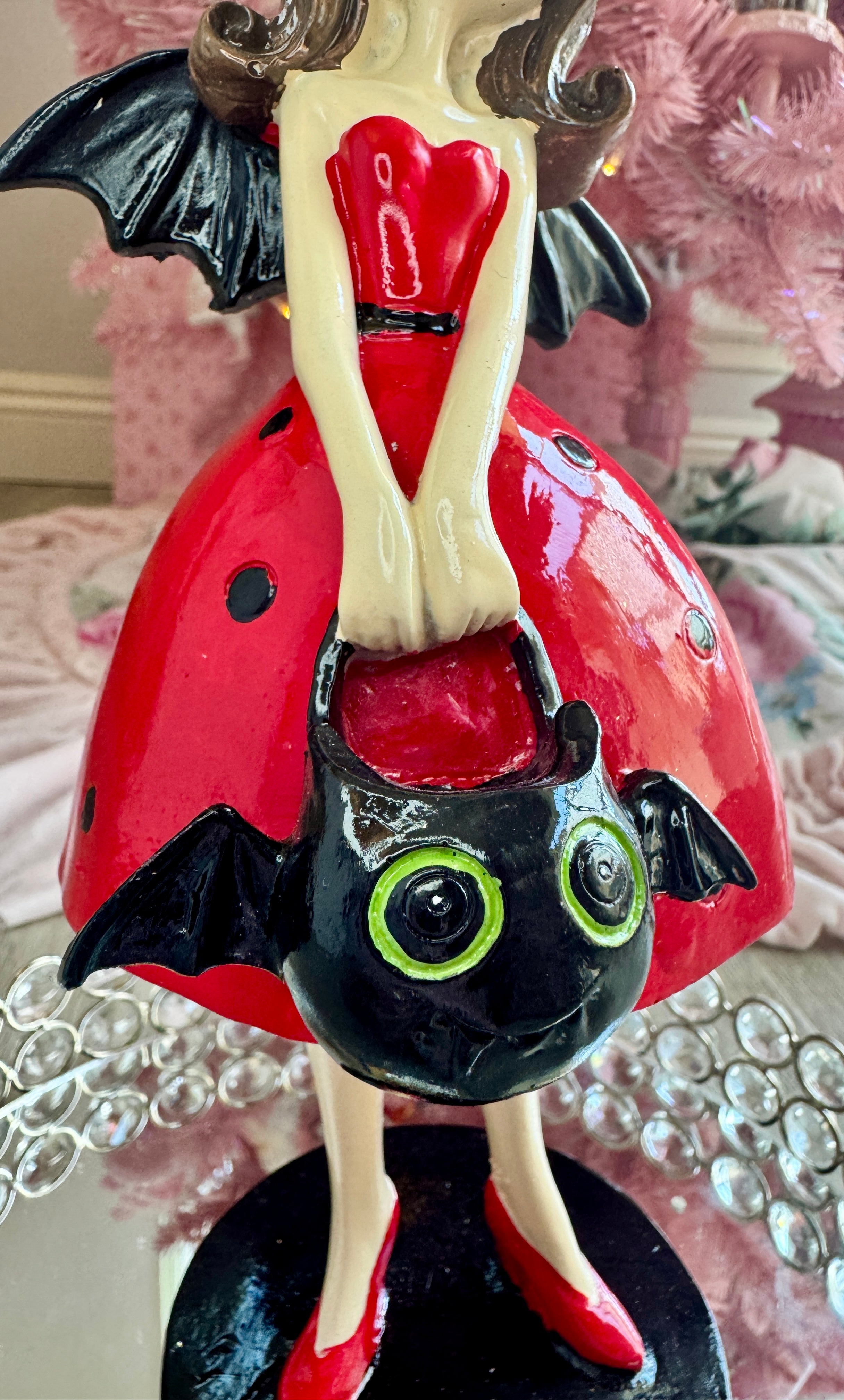 Halloween Girl with bat wings figurine
