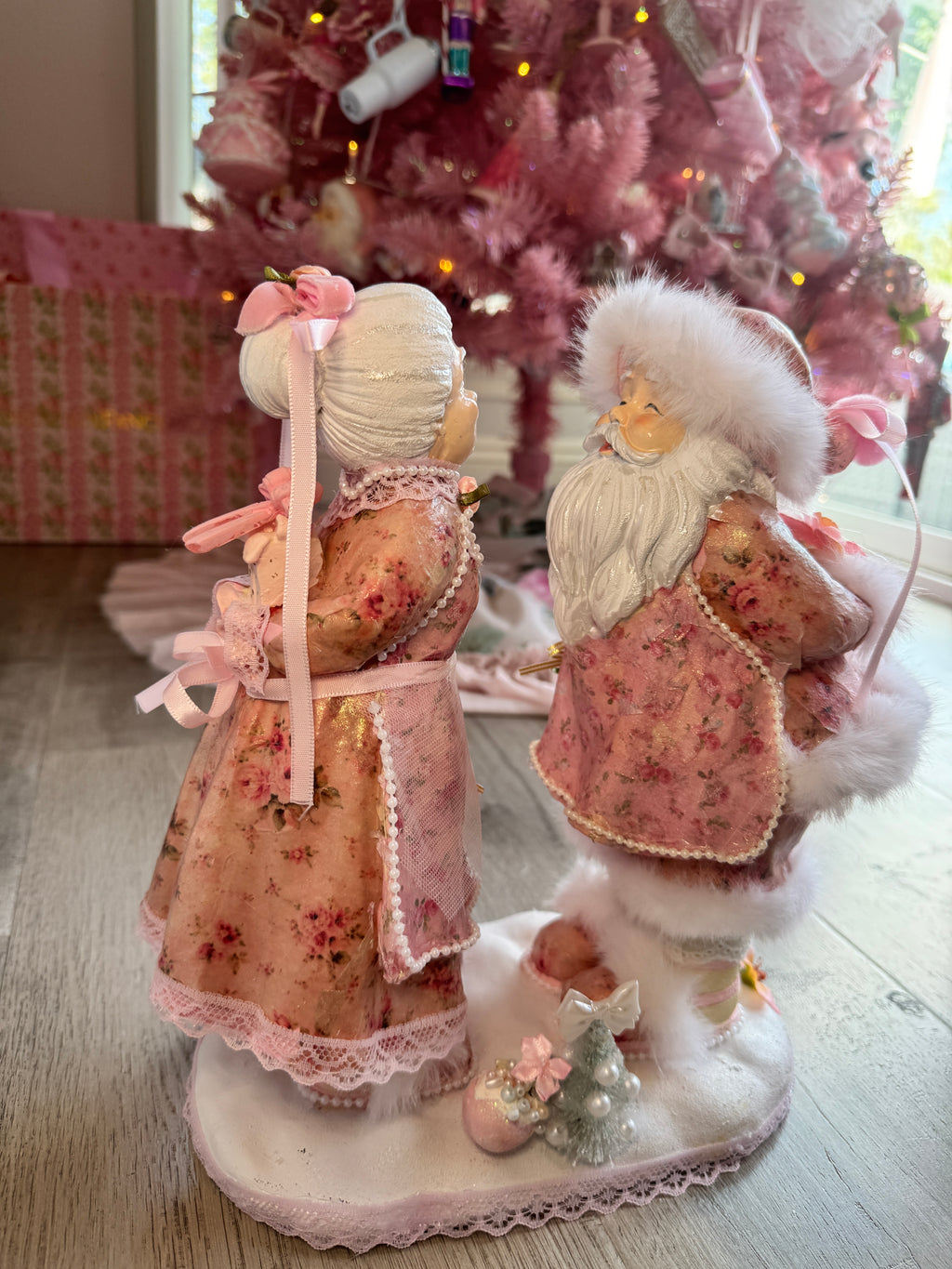Pink Mr and Mrs Claus Special Edition Figurine