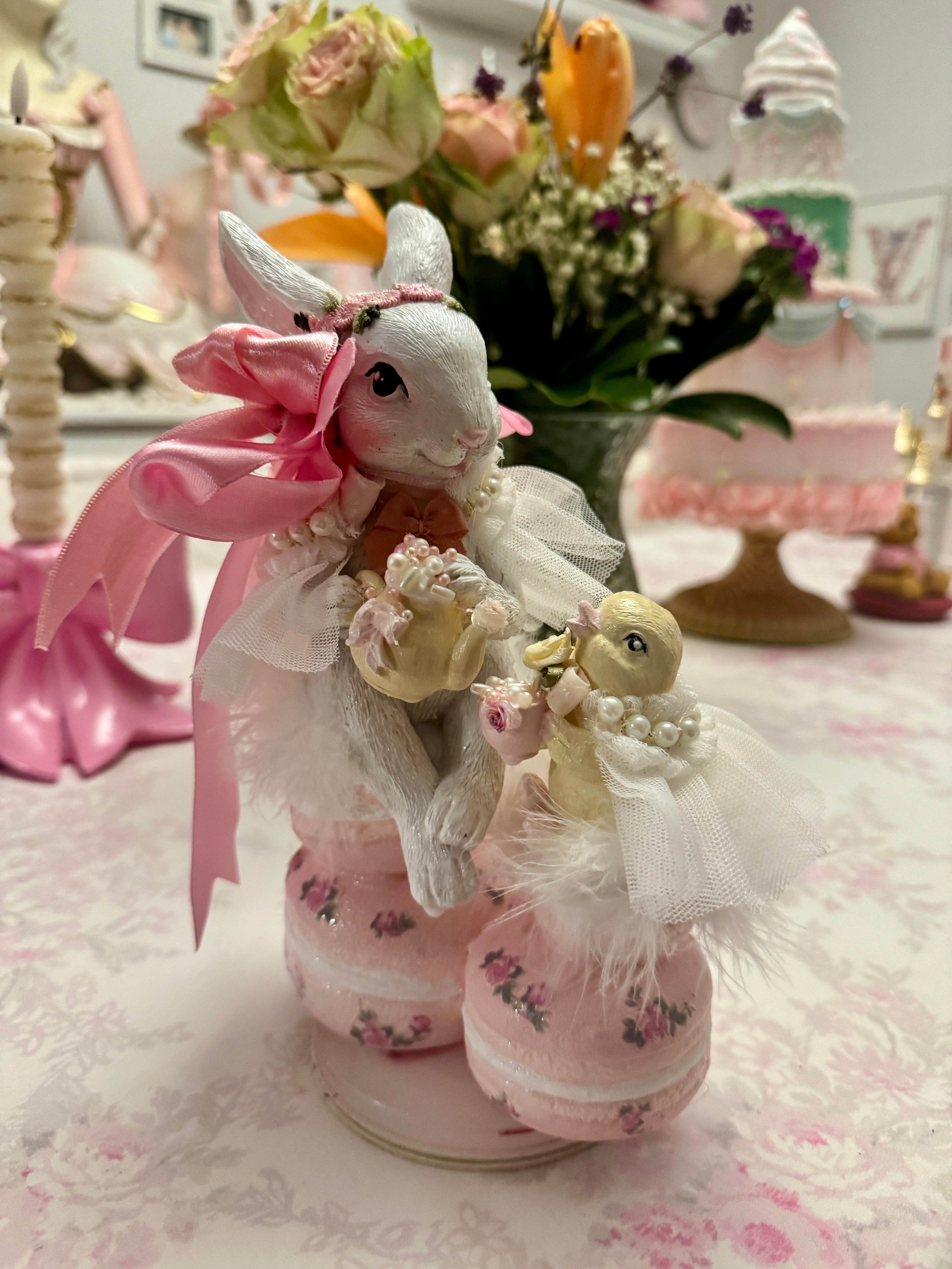 Tea Time Bunny on Macaroon