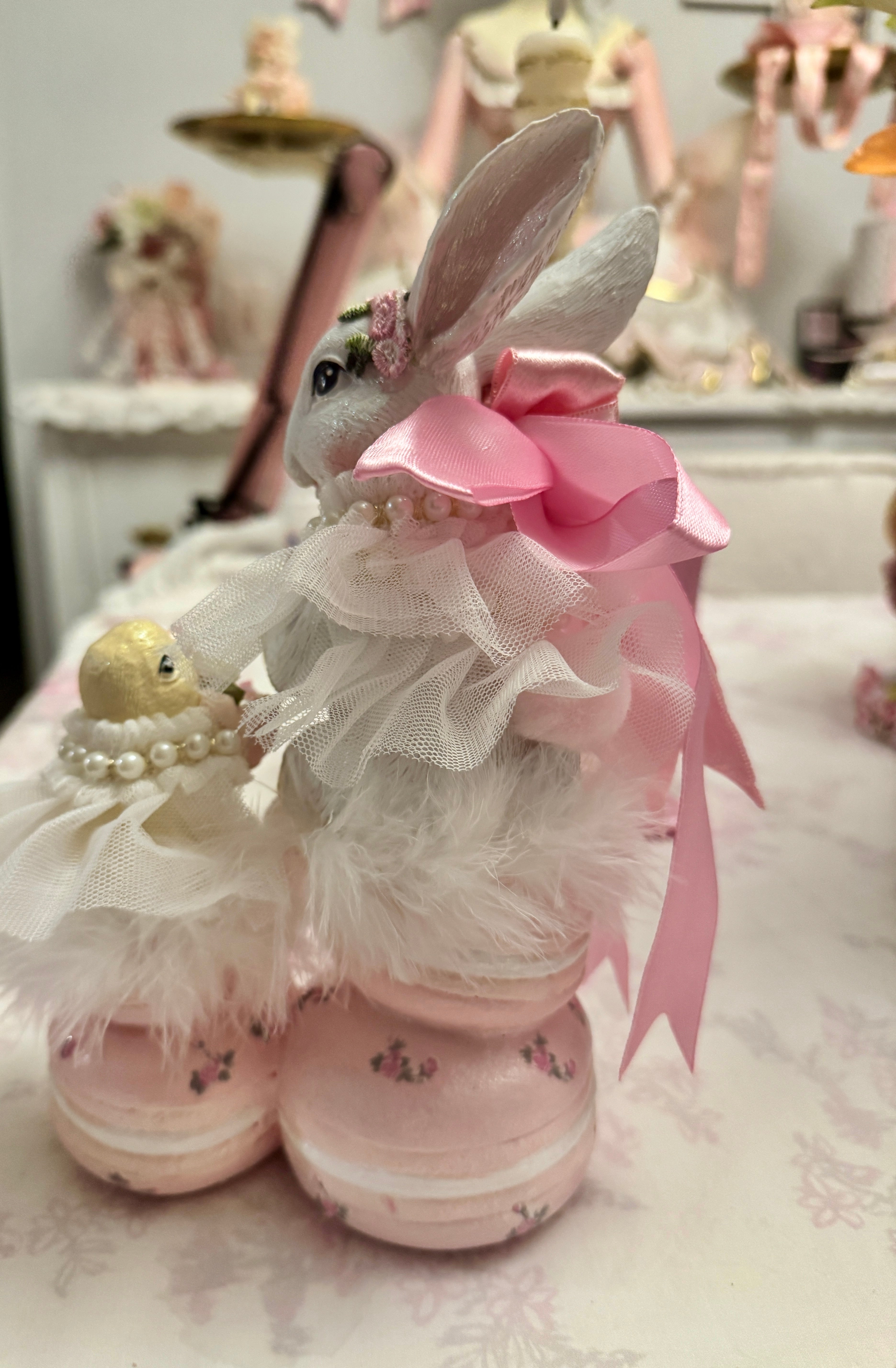 Tea Time Bunny on Macaroon