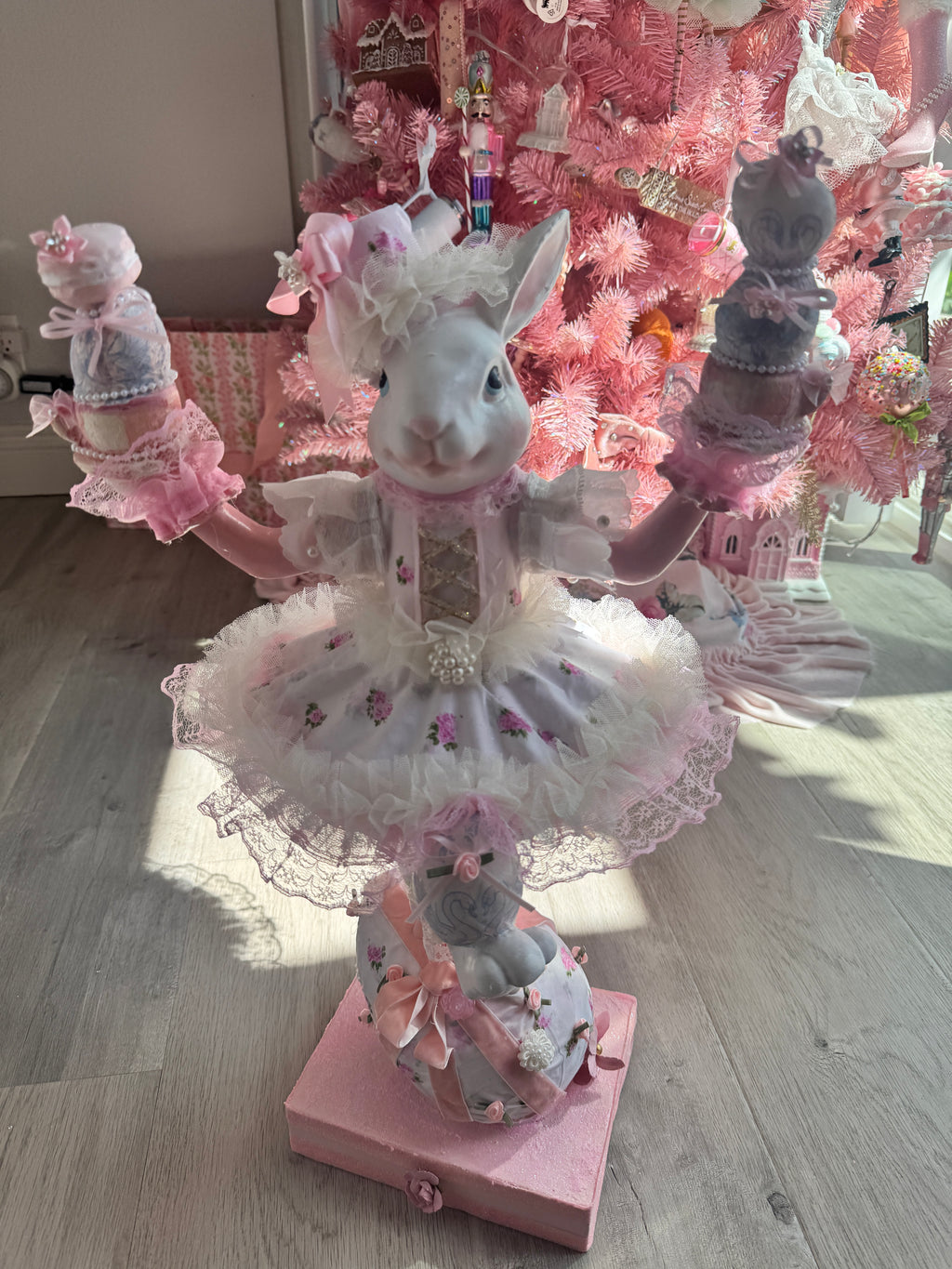 Bespoke Pink Bunny with eggs