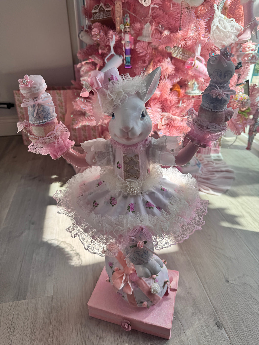 Bespoke Pink Bunny with eggs