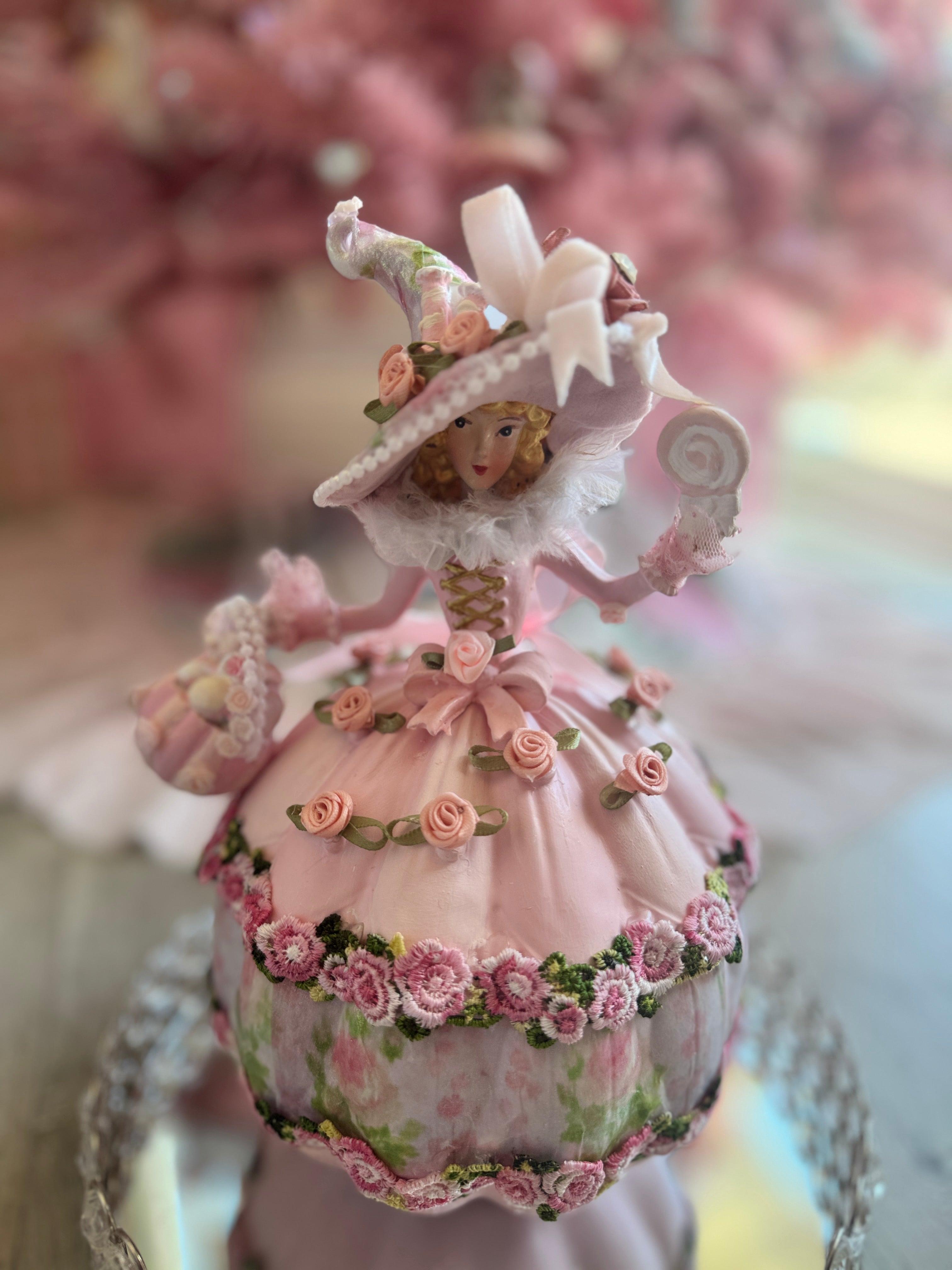 Pink Halloween witch with puffy dress- LISTING IS RESERVED
