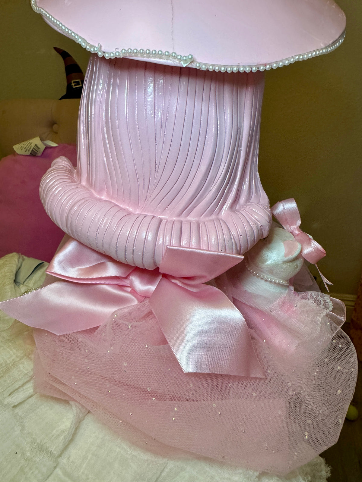 Bespoke pink hair witch  with cat - seater