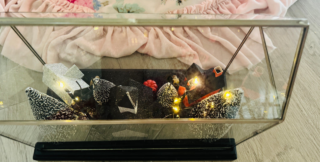 Halloween LED Houses on Glass terrarium