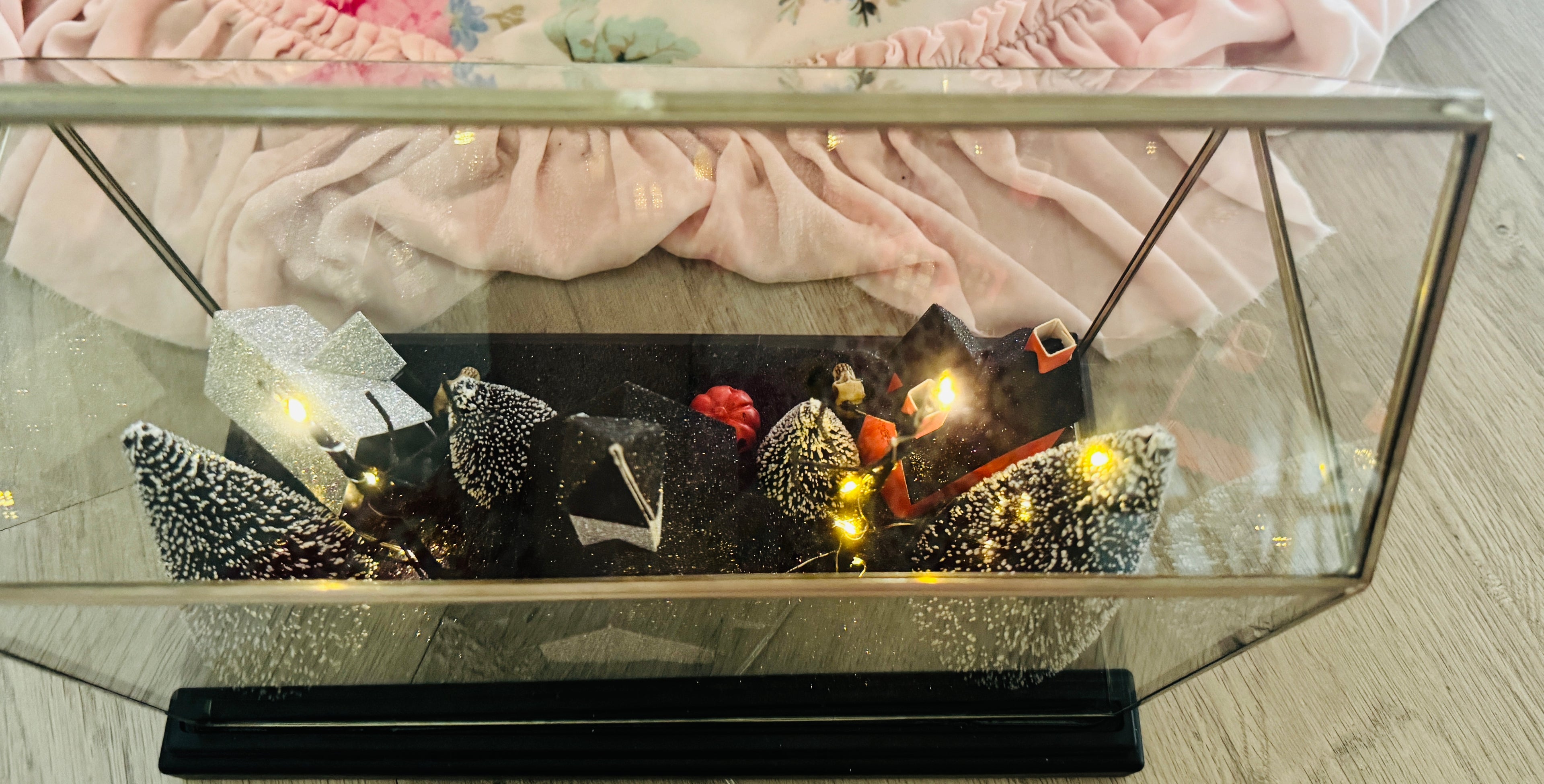 Halloween LED Houses on Glass terrarium