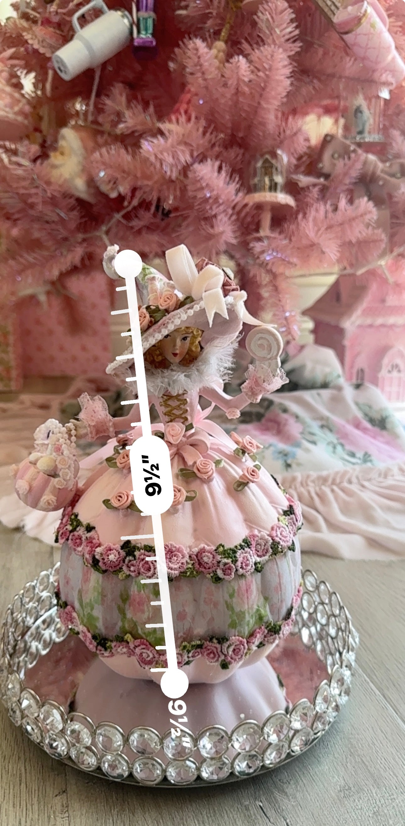 Pink Halloween witch with puffy dress- LISTING IS RESERVED