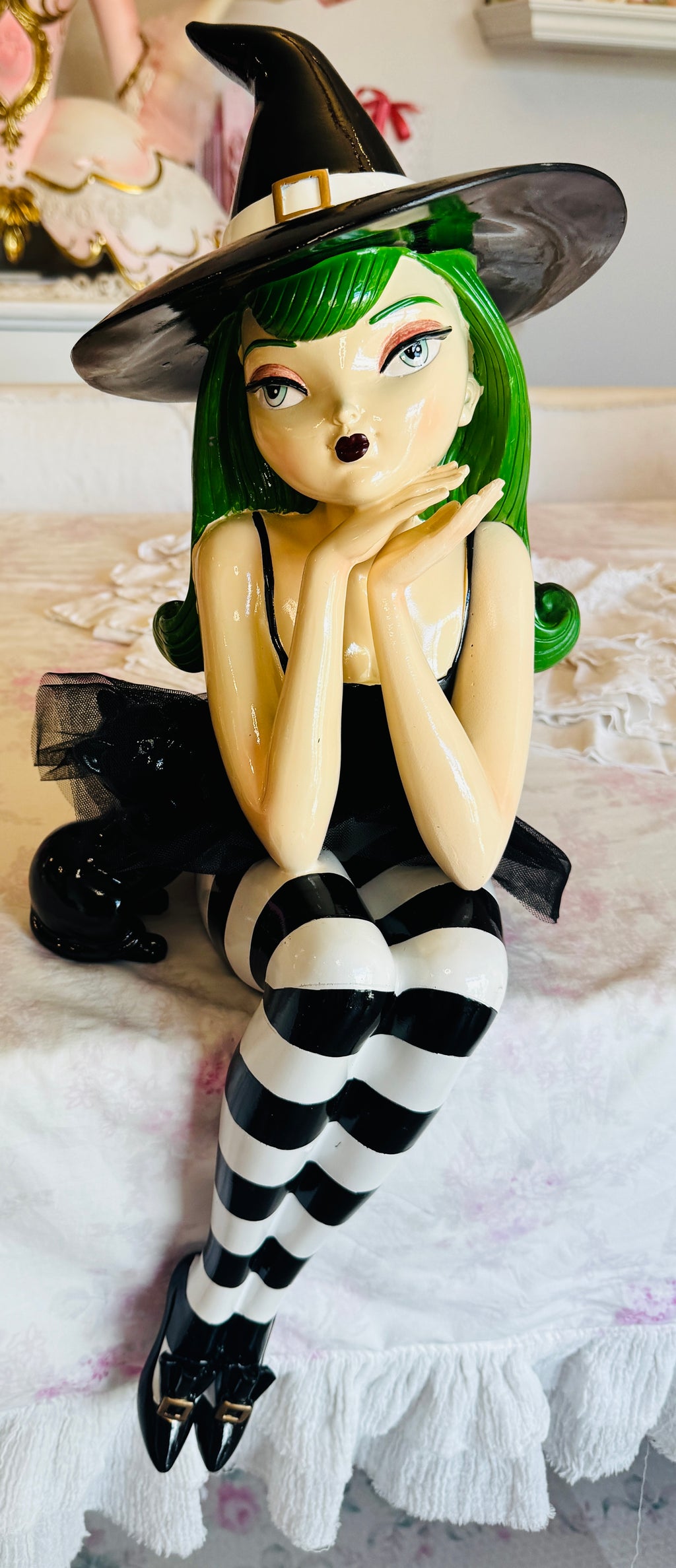 Halloween Witch 2ft long shelf seater