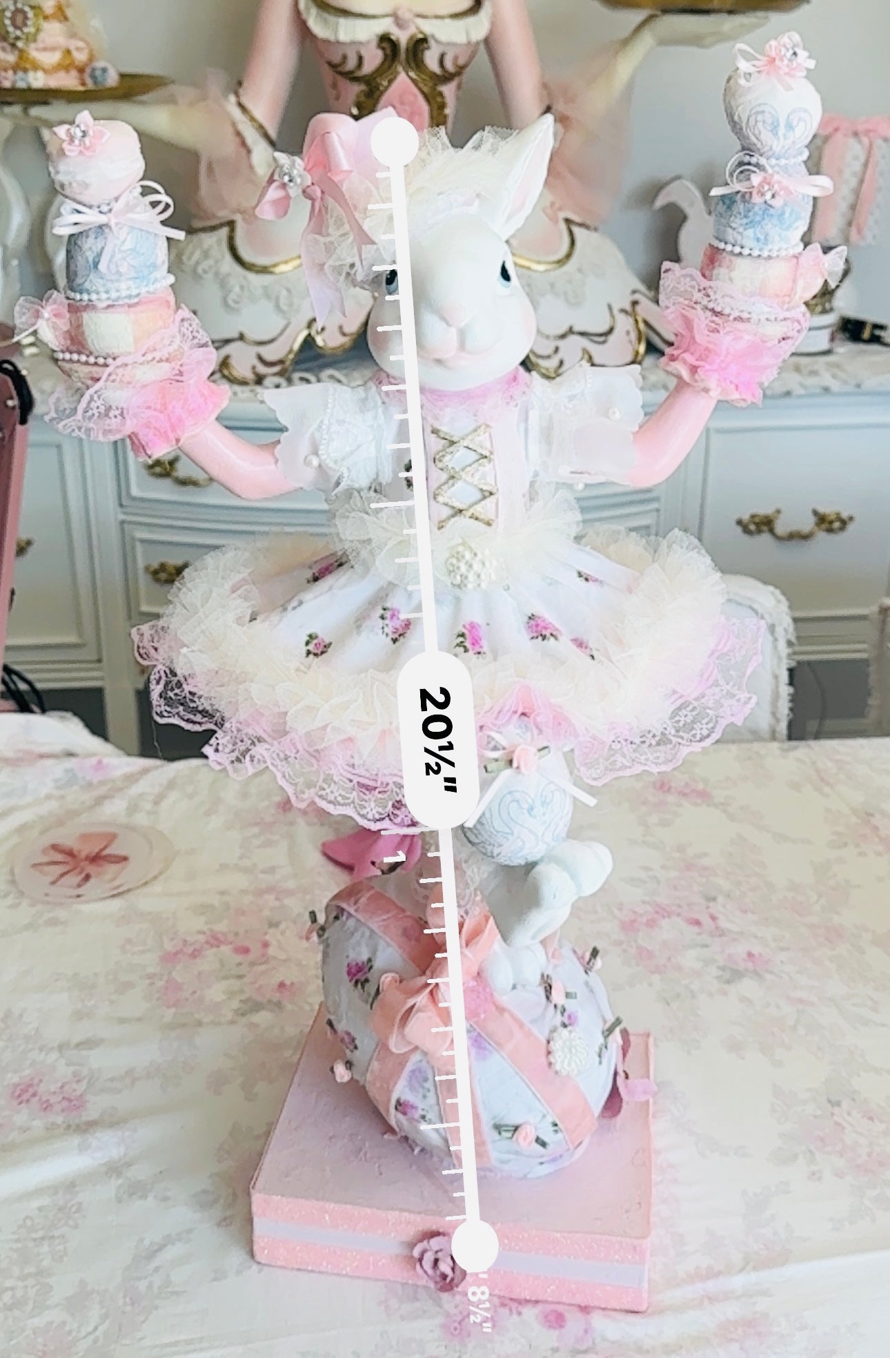 Bespoke Pink Bunny with eggs
