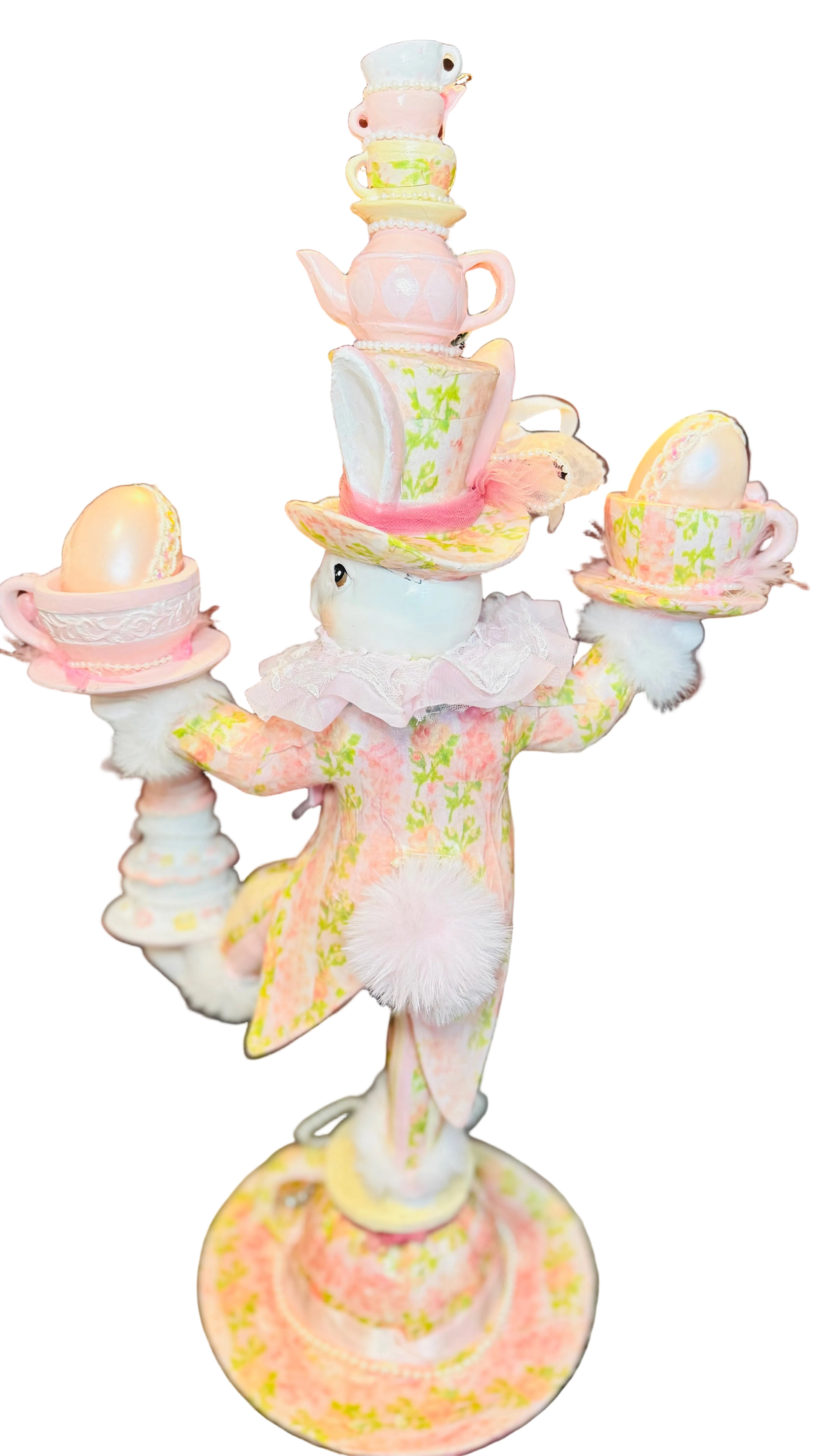 Unique Bespoke Bunny juggling cups and teapot