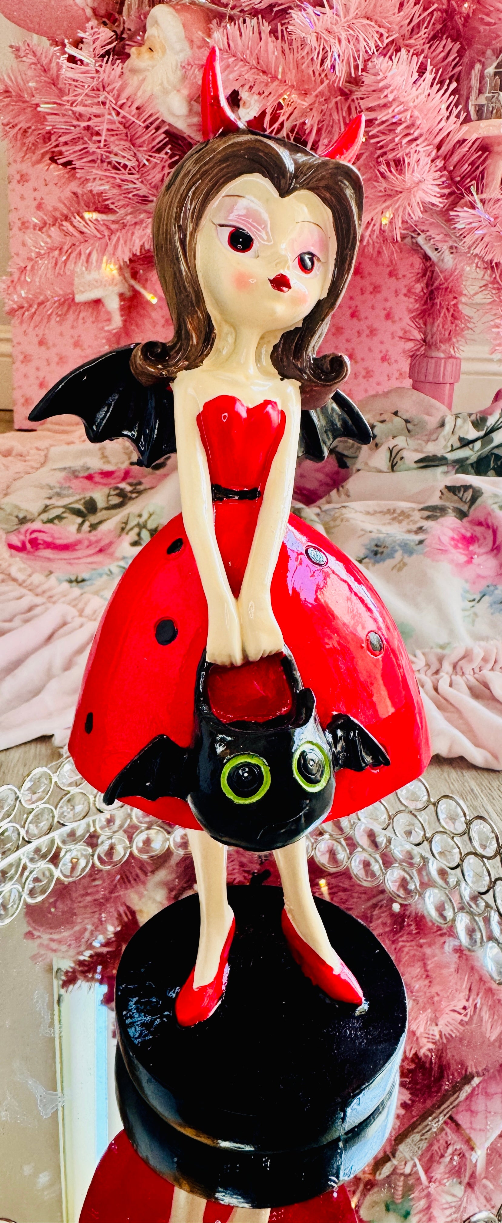 Halloween Girl with bat wings figurine
