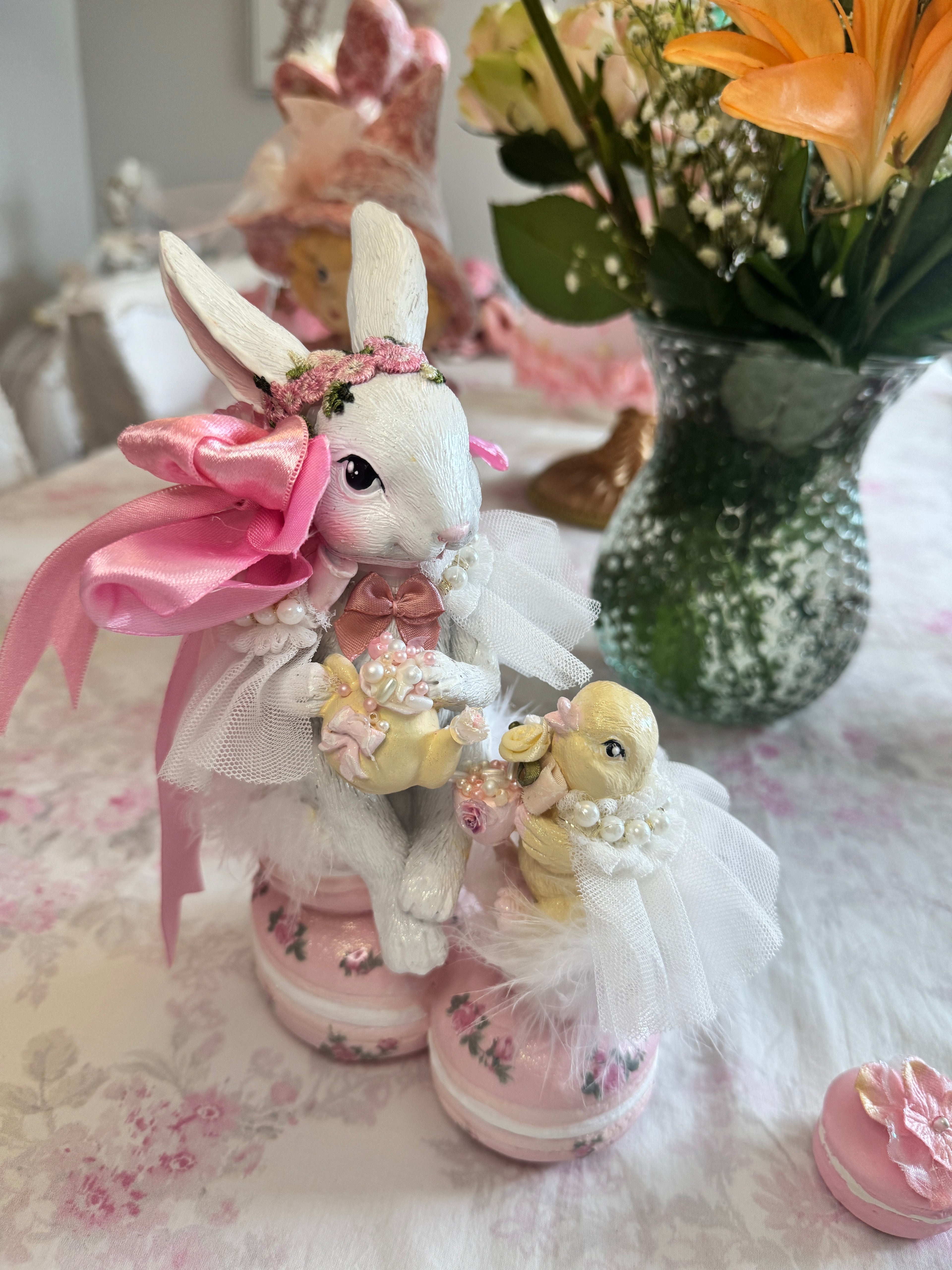 Tea Time Bunny on Macaroon