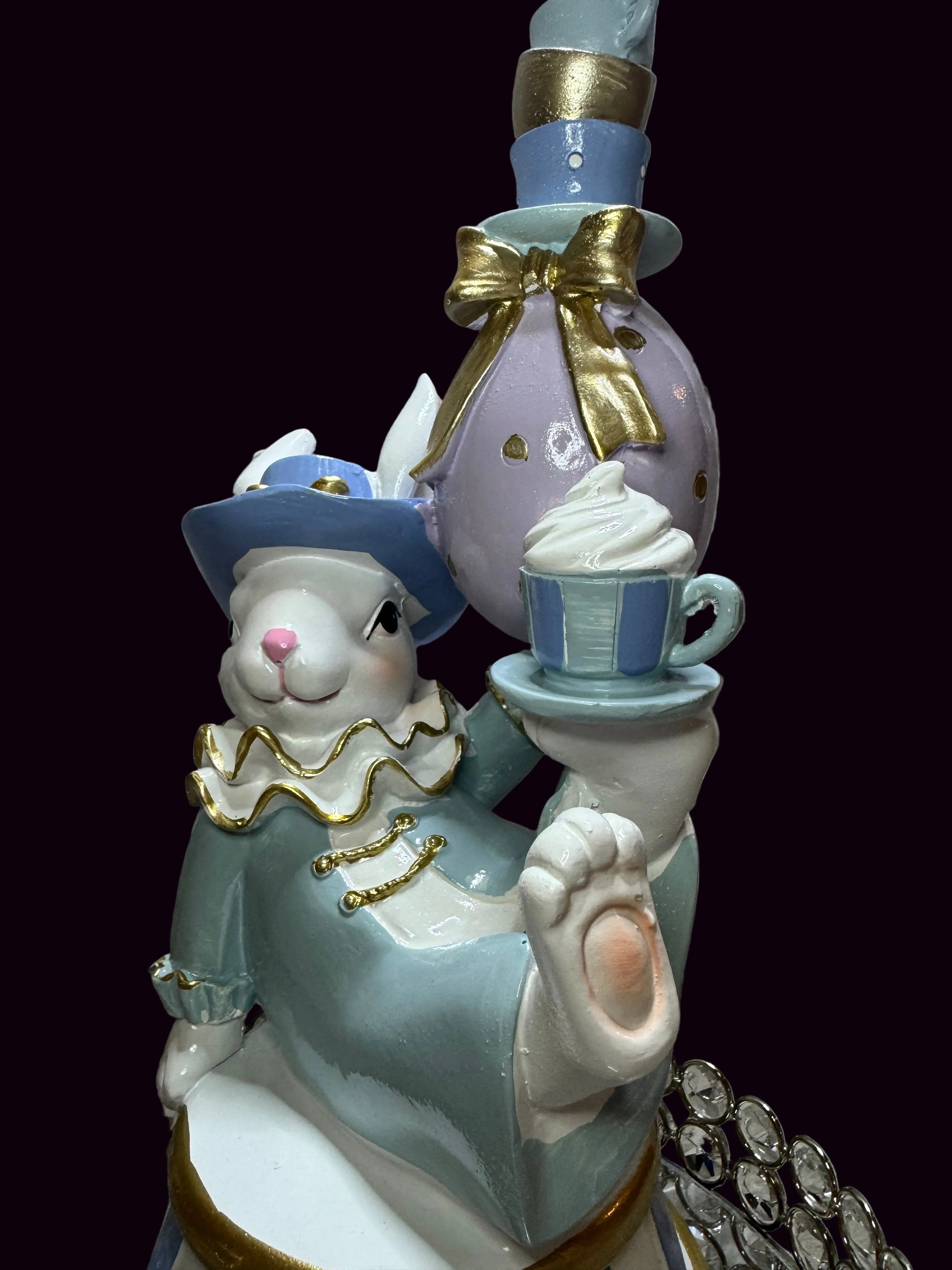 Pastel Bunny seating with teacups and bow