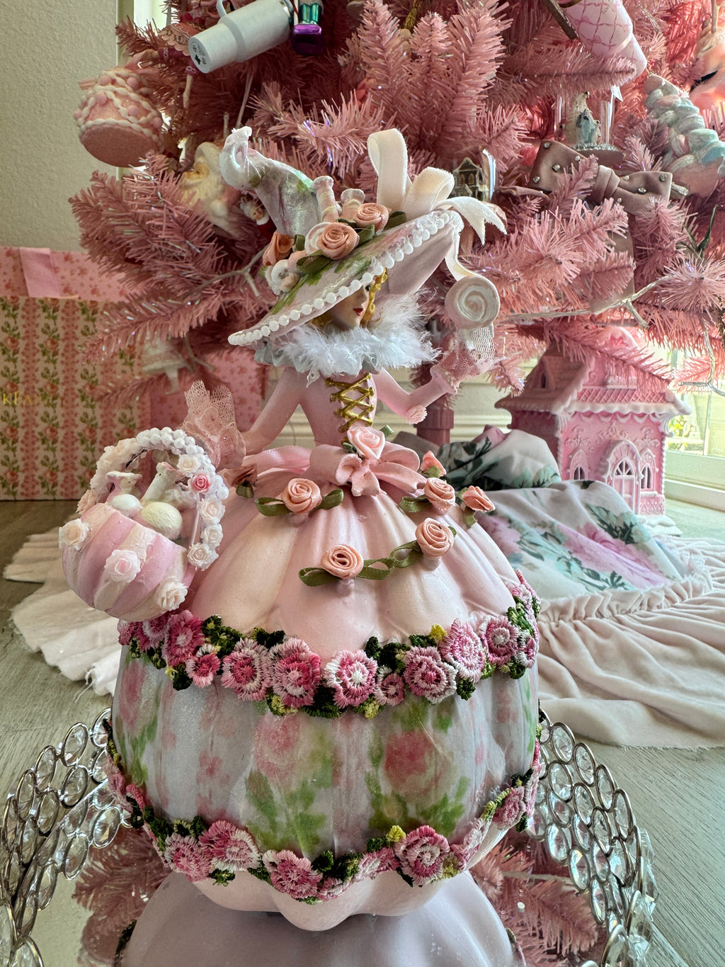 Pink Halloween witch with puffy dress- LISTING IS RESERVED