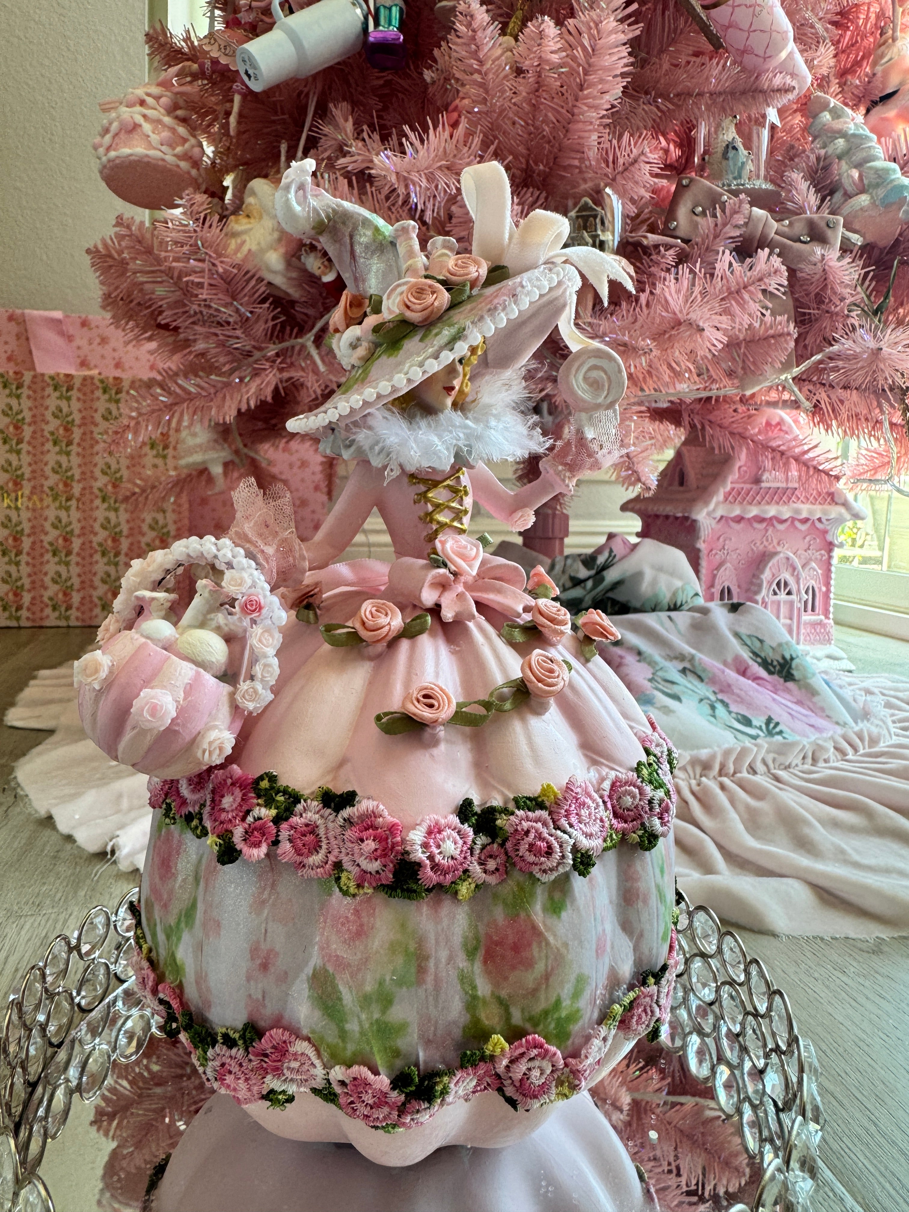 Pink Halloween witch with puffy dress- LISTING IS RESERVED