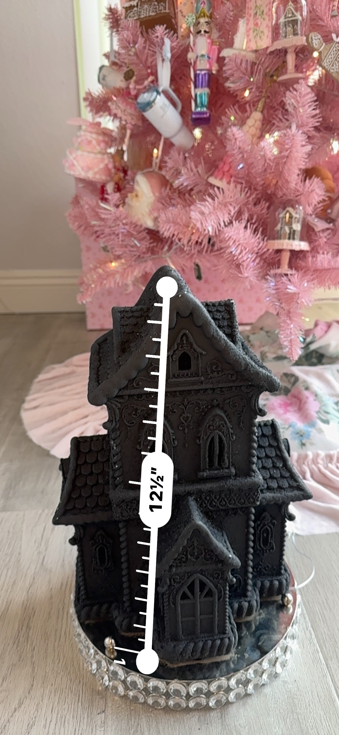LED Black Halloween Gingerbread House
