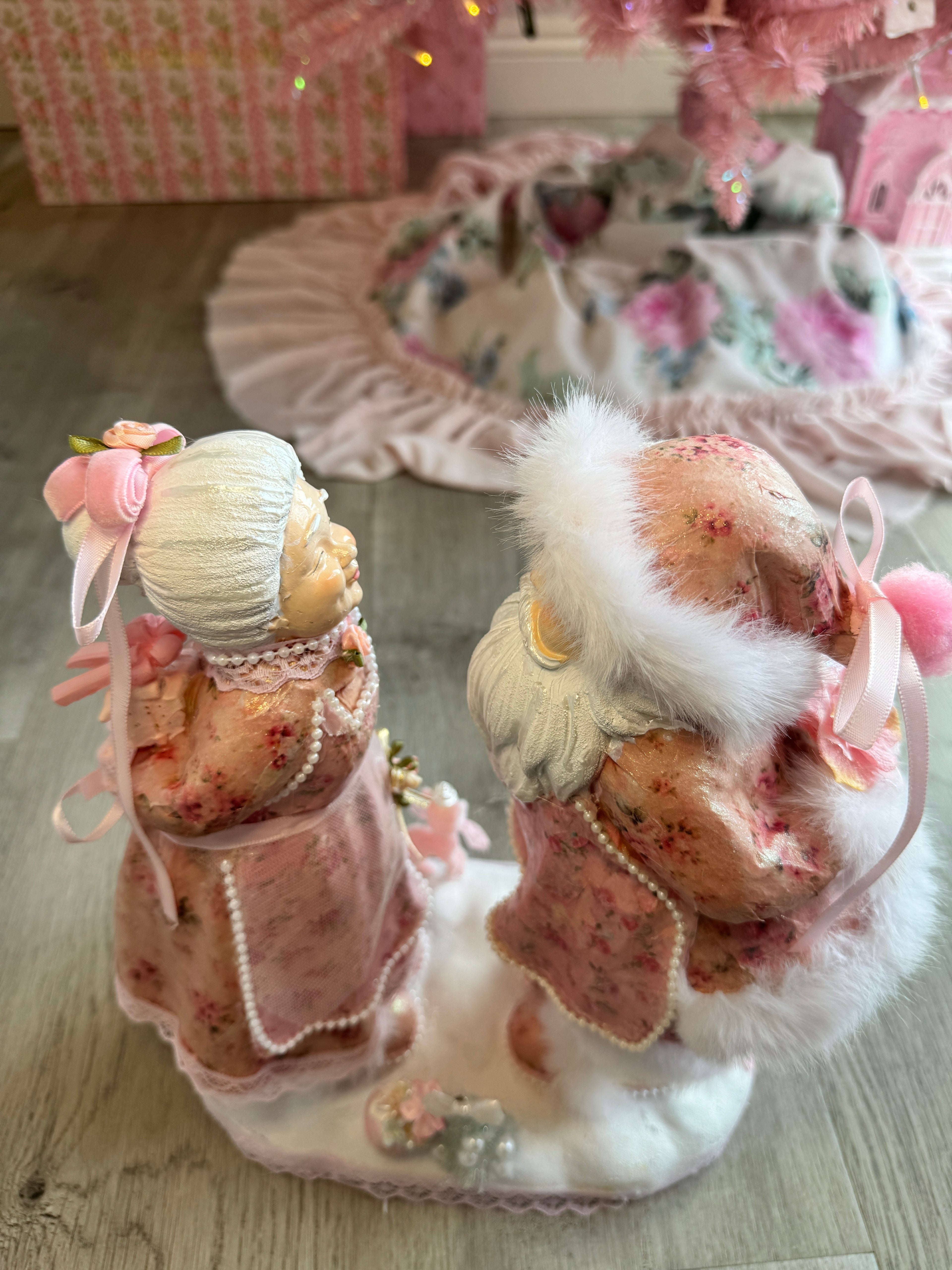 Pink Mr and Mrs Claus Special Edition Figurine