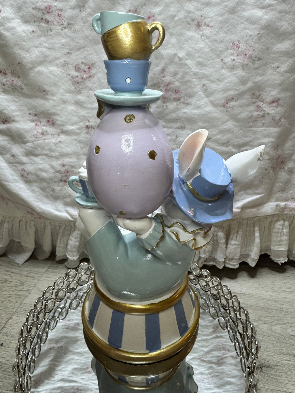 Pastel Bunny seating with teacups and bow